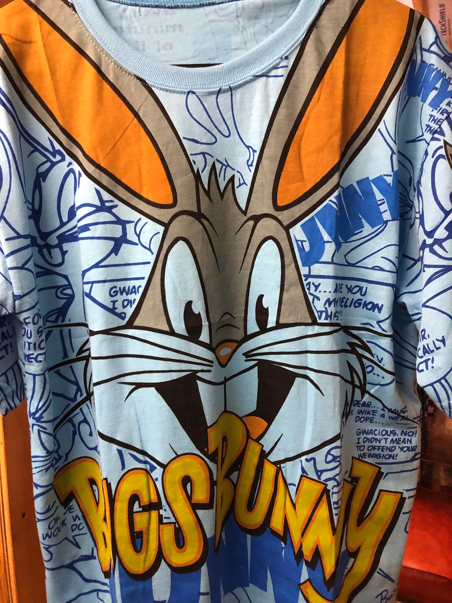 Unisex Tee-Shirt Bugs Bunny Size XL Light Blue Multicolor "New Arrival"