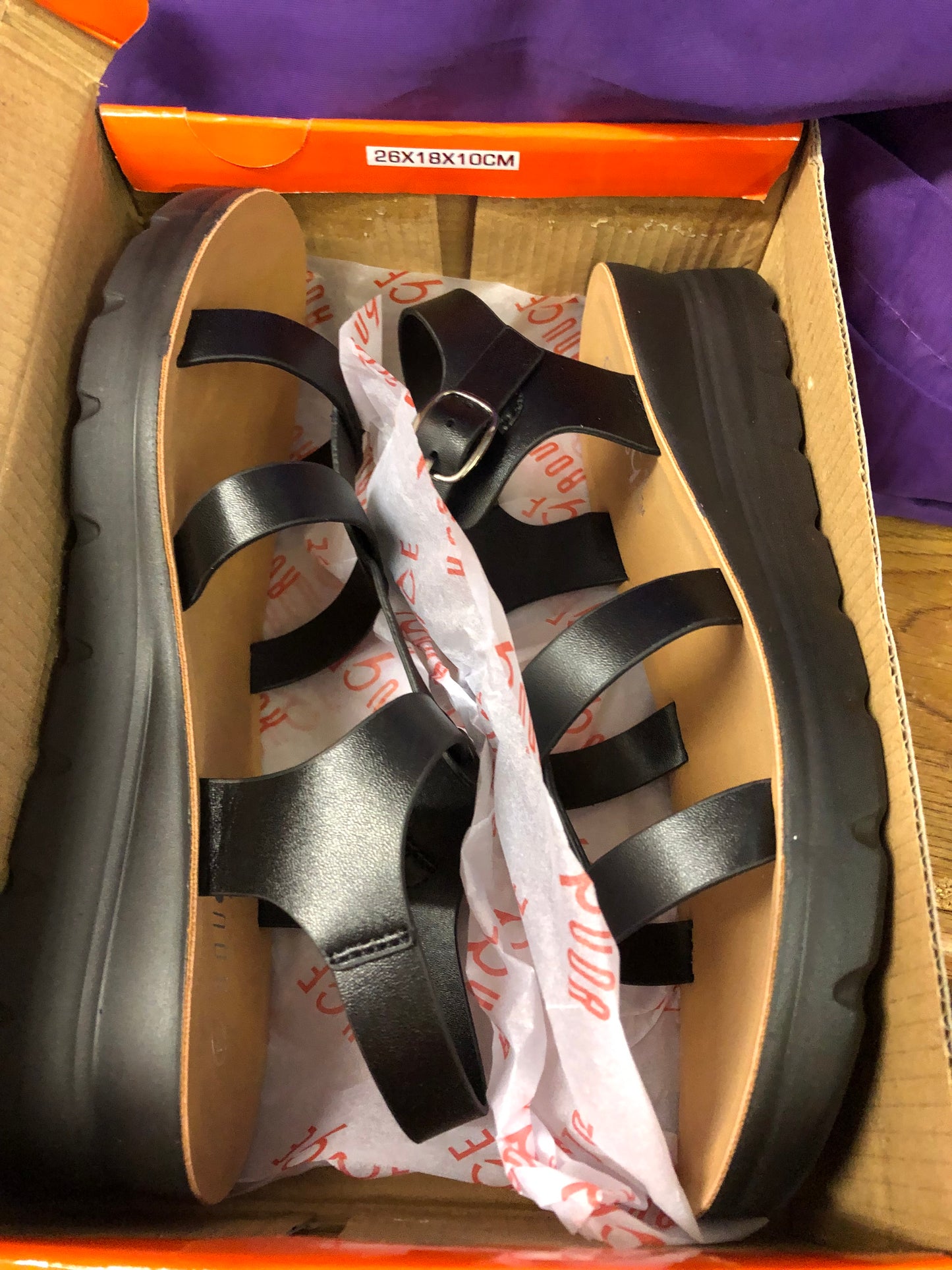 Woman T-Strap Black Sandal Size 9 Wedge Hill New Arrival With Box "SOLD OUT"