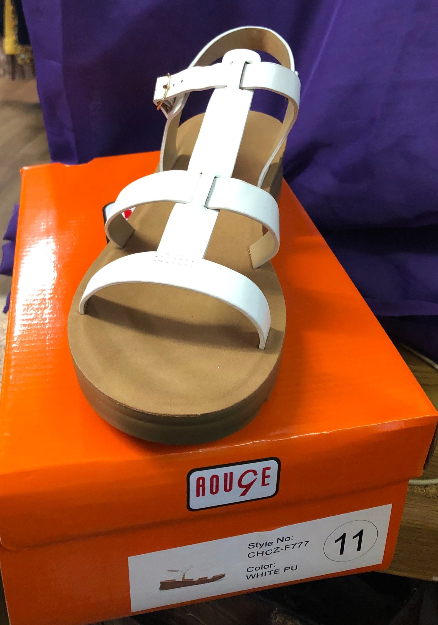 Woman Sandel Size 11 Wedge Hill Color White New Arrival With Box