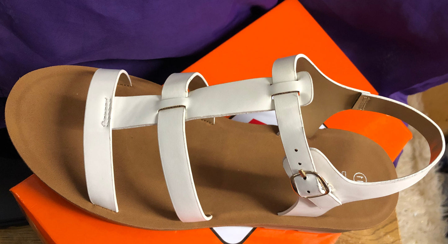 Woman Sandel Size 11 Wedge Hill Color White New Arrival With Box