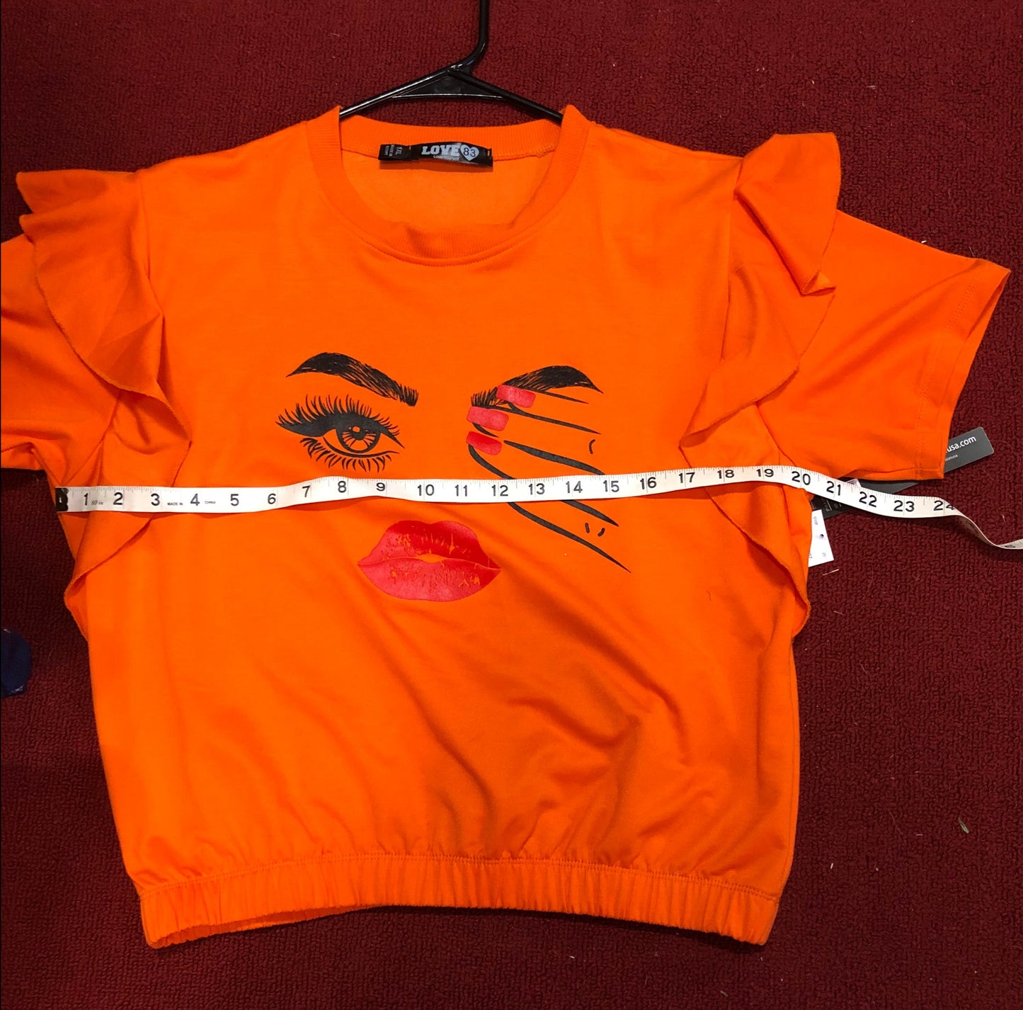 Woman Top Size 1xl New Arrival By Love 83 Color Orange