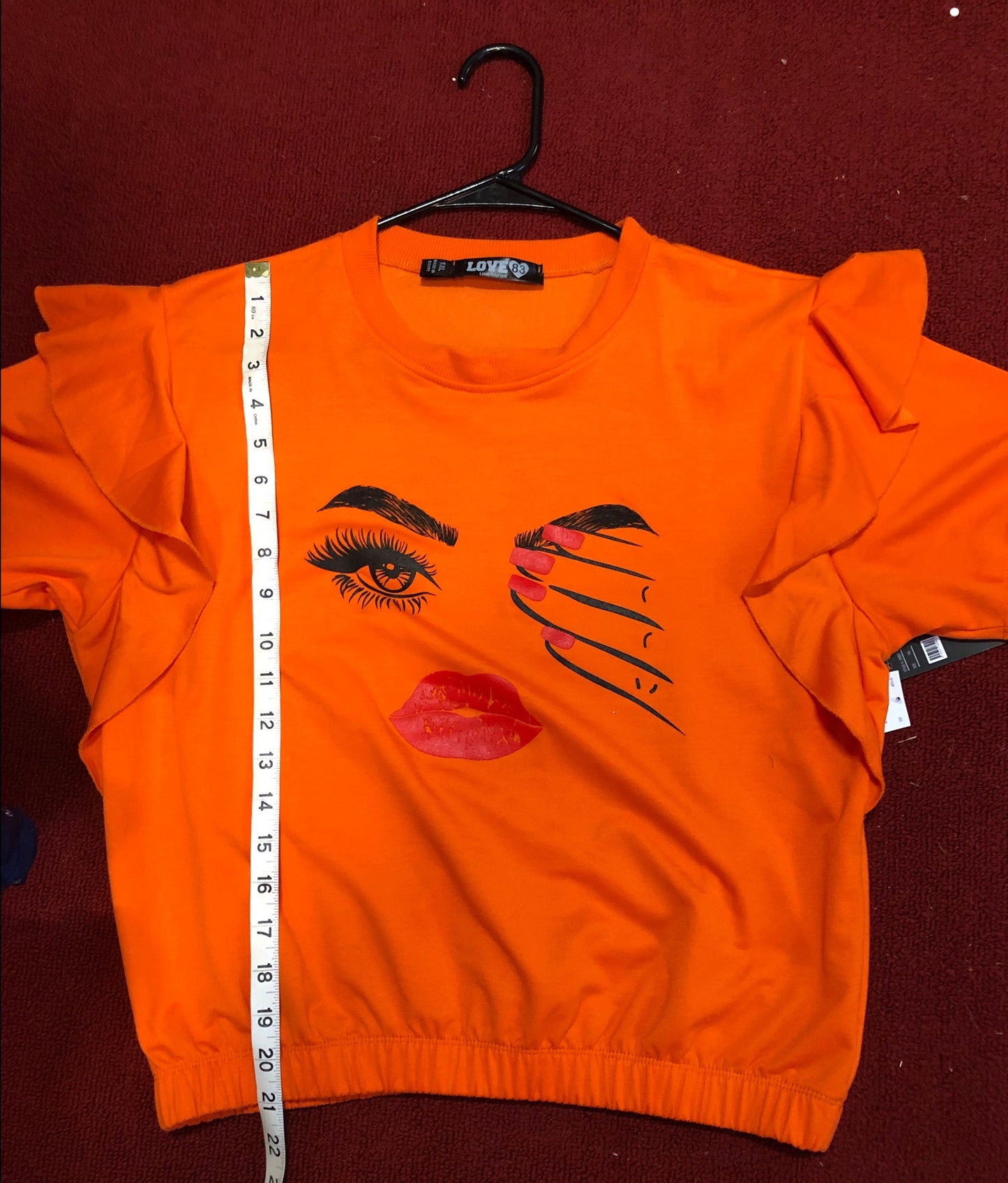 Woman Top Size 1xl New Arrival By Love 83 Color Orange