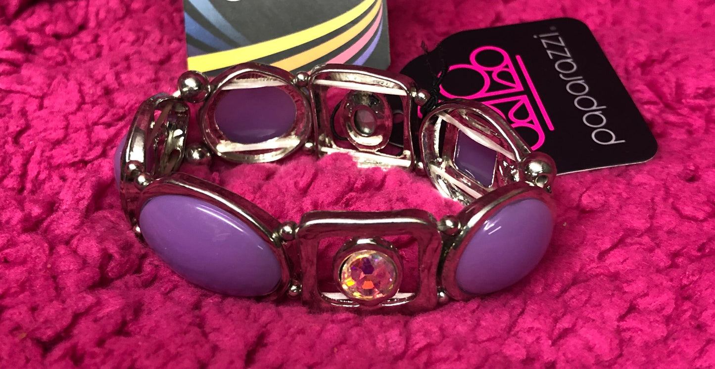 Woman Fashion Paparazzi Majestic Mashup Purple Bracelet "New Arrival" It's On A Stretchy Band