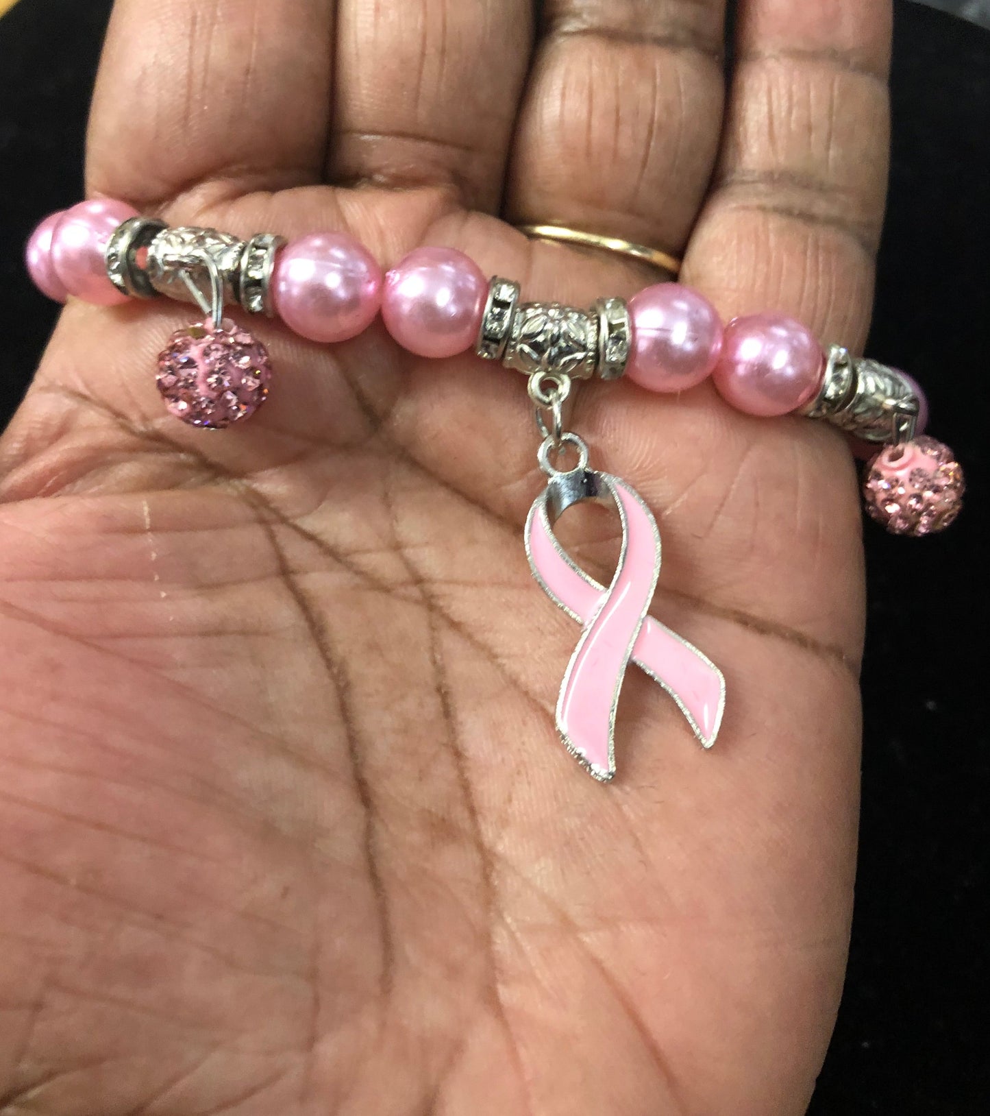 Fashion Bracelet "OCTOBER" Show Your Support "Breast Cancer Awareness Month Gold Or Silver "New Arrival"