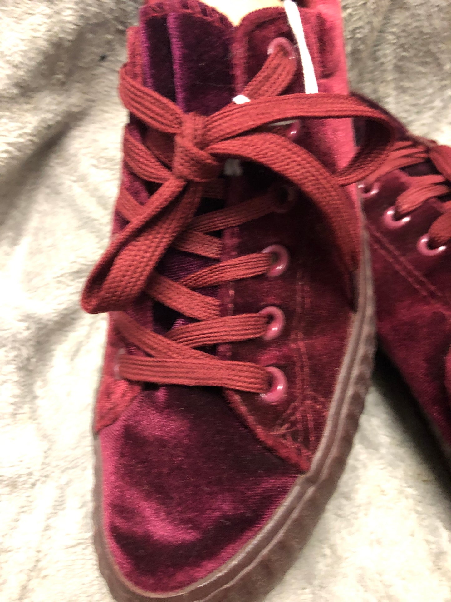 Woman Sneakers Size 10 By Epicsteps Color Velour Deep Purple Wine Color Pre-Owned Item