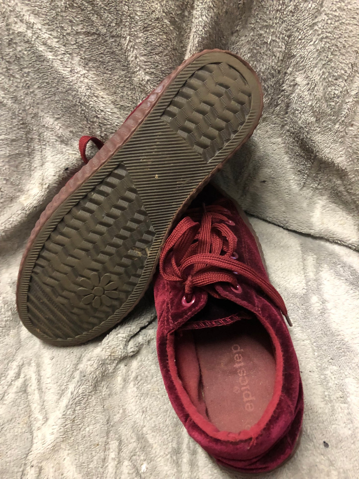 Woman Sneakers Size 10 By Epicsteps Color Velour Deep Purple Wine Color Pre-Owned Item