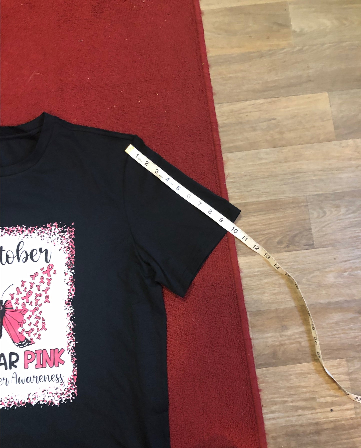 Plus Size 1XL "Wear Pink Butterfly" Men's Casual T Shirt "New Arrival" Just In Time For BCA Month