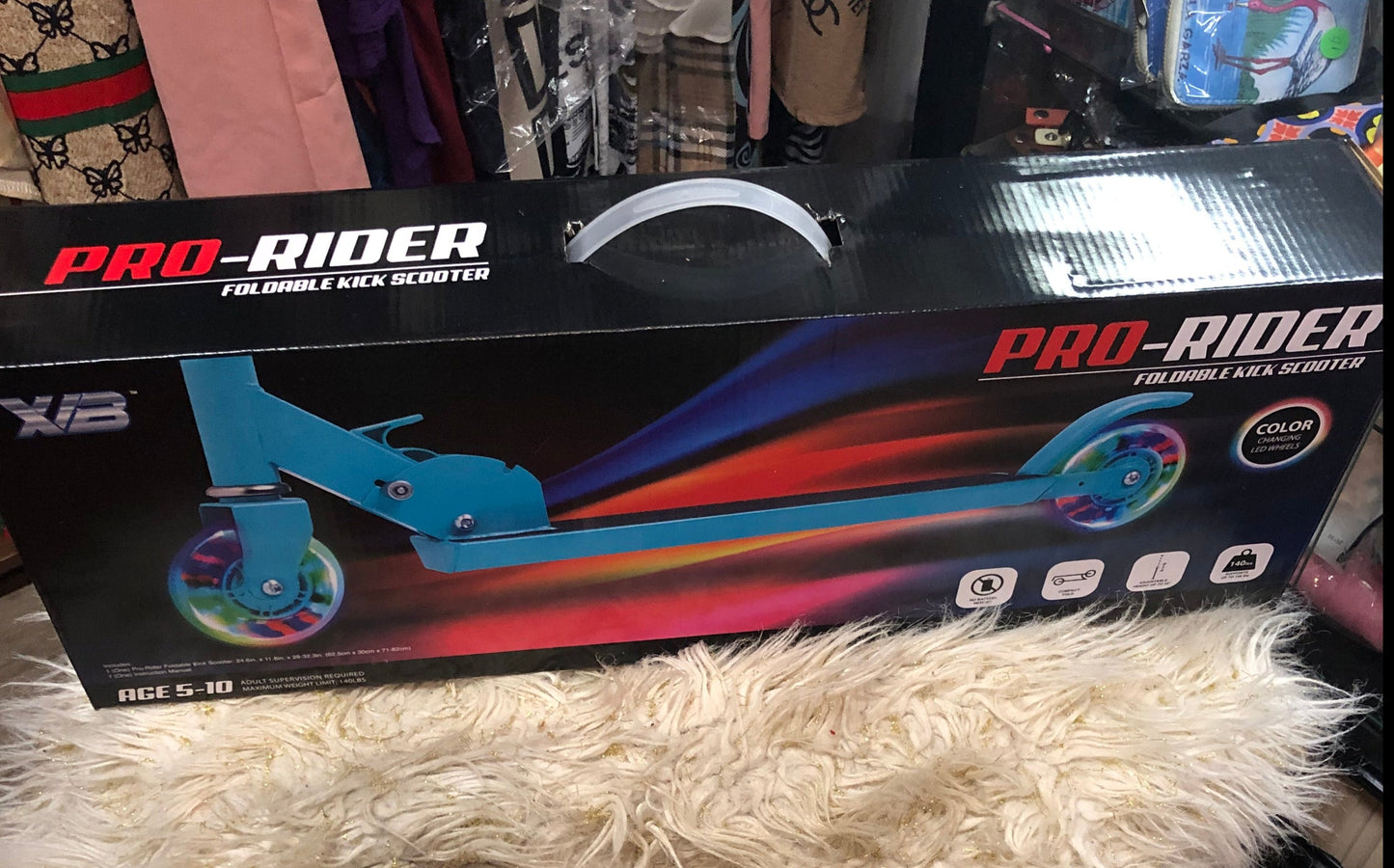 Pro-Rider Foldable Scooter "New Arrival"Color Changing LED Wheels Ages 5-10
