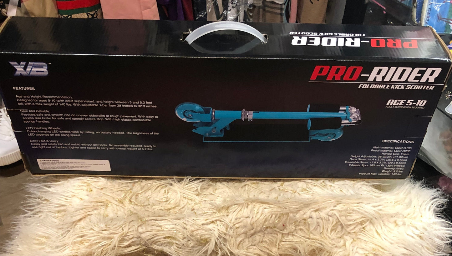 Pro-Rider Foldable Scooter "New Arrival"Color Changing LED Wheels Ages 5-10