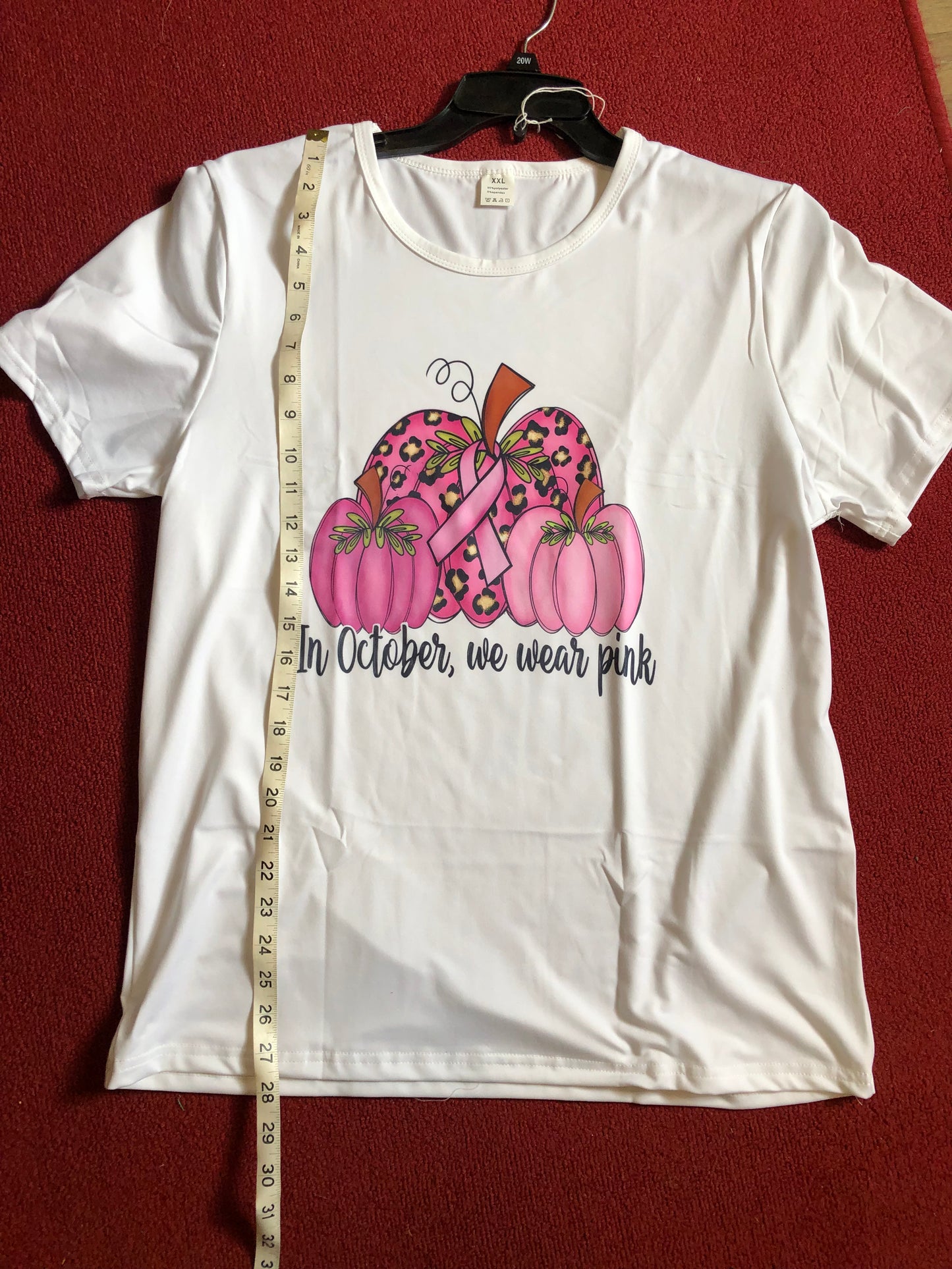 Woman Size XXL(14) Pumpkin Print Crew Neck T-shirt, Casual Short Sleeve T-shirt,