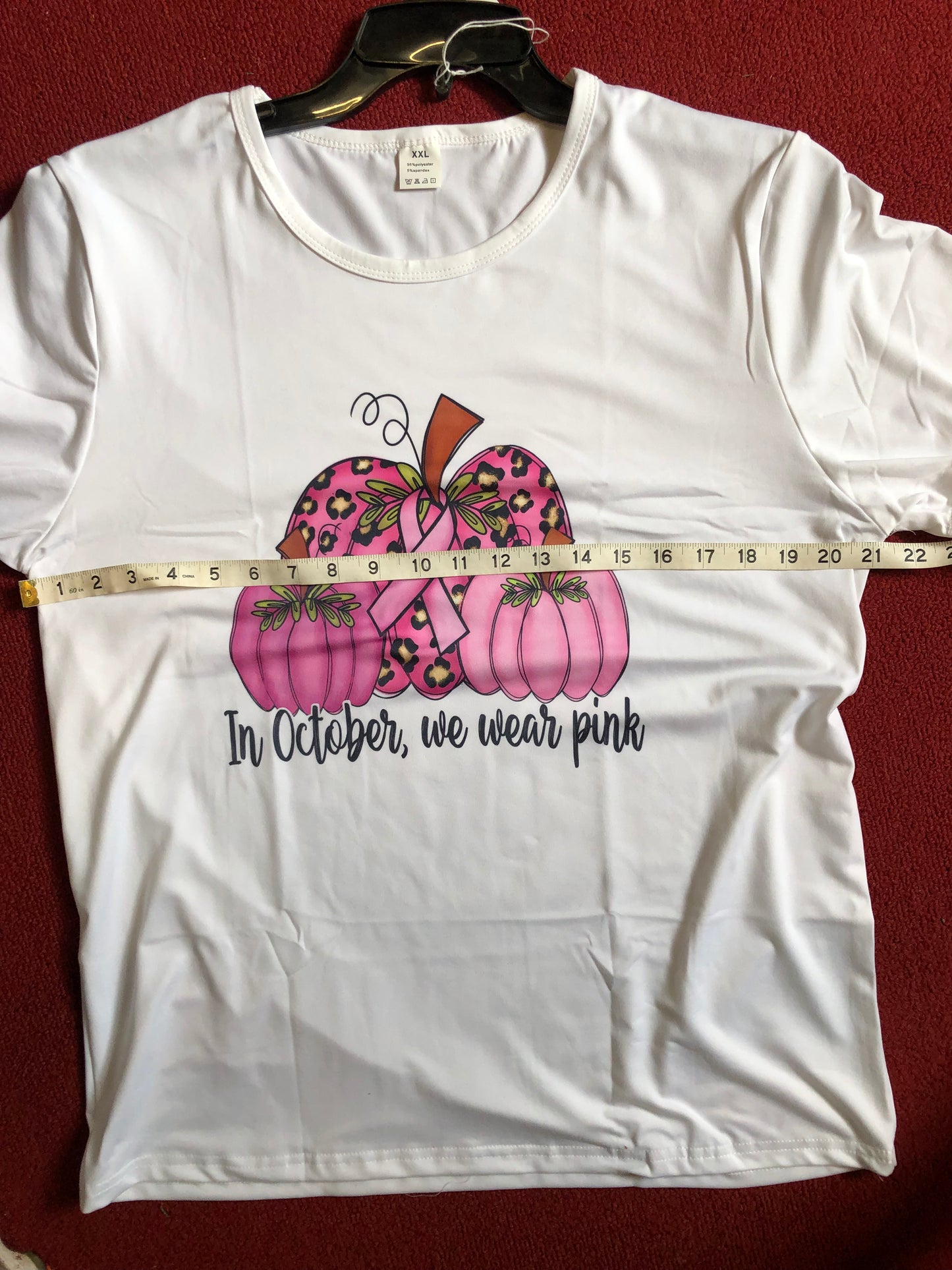 Woman Size XXL(14) Pumpkin Print Crew Neck T-shirt, Casual Short Sleeve T-shirt,