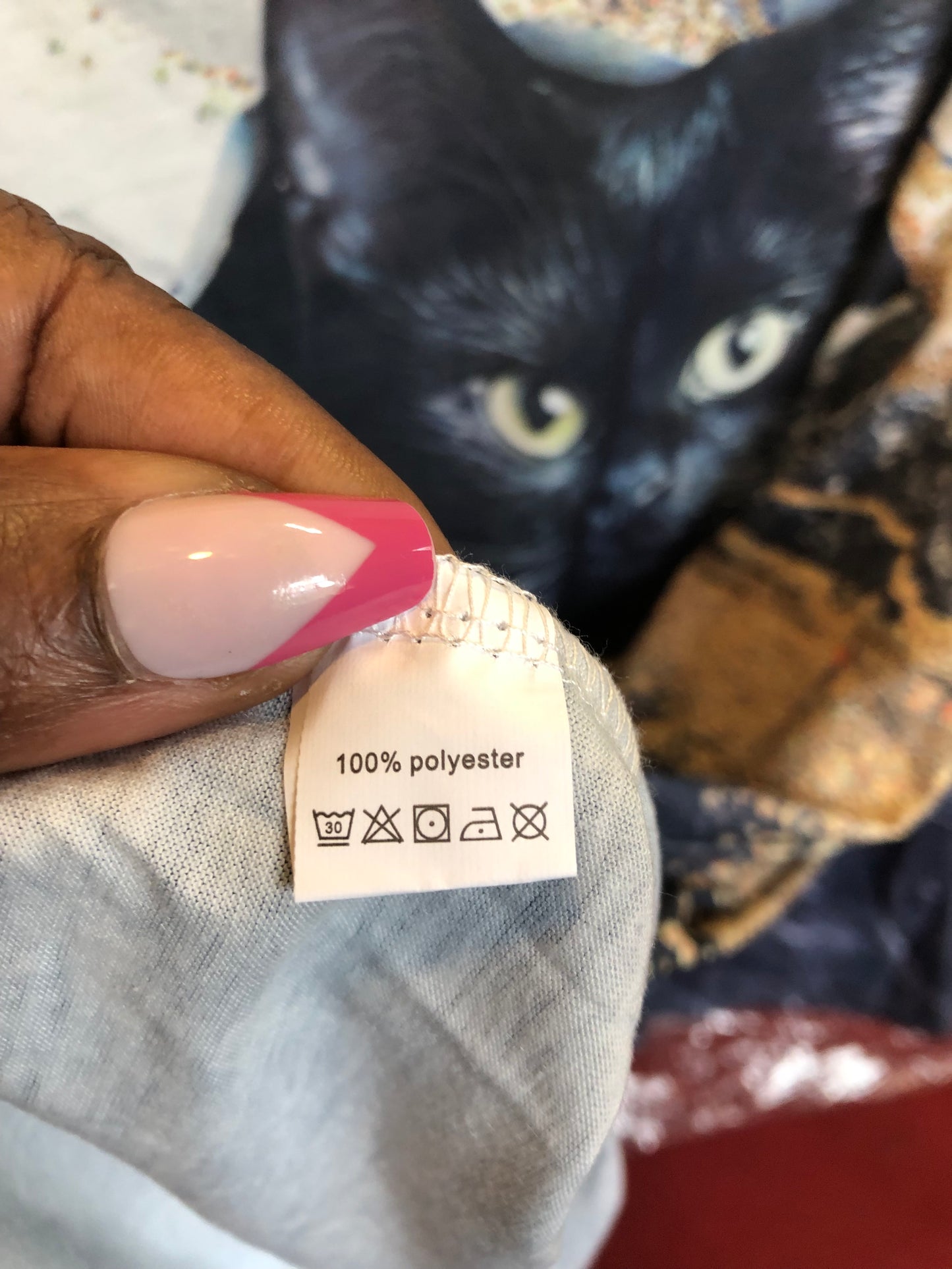 Woman Marble Cat Print T-shirt,Casual Crew Neck Short Sleeve Size XL (12) (SOLD OUT) Thank For Your Purchase!
