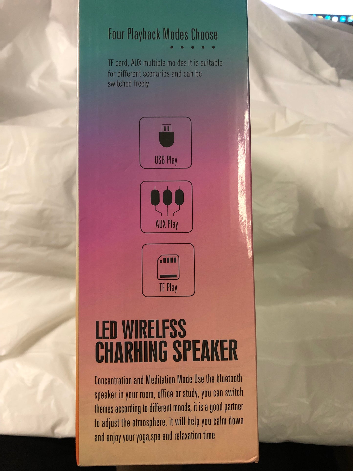 LED Wireless Charhing Speakers G3 Great Christmas Gift Color White "New Arrival"