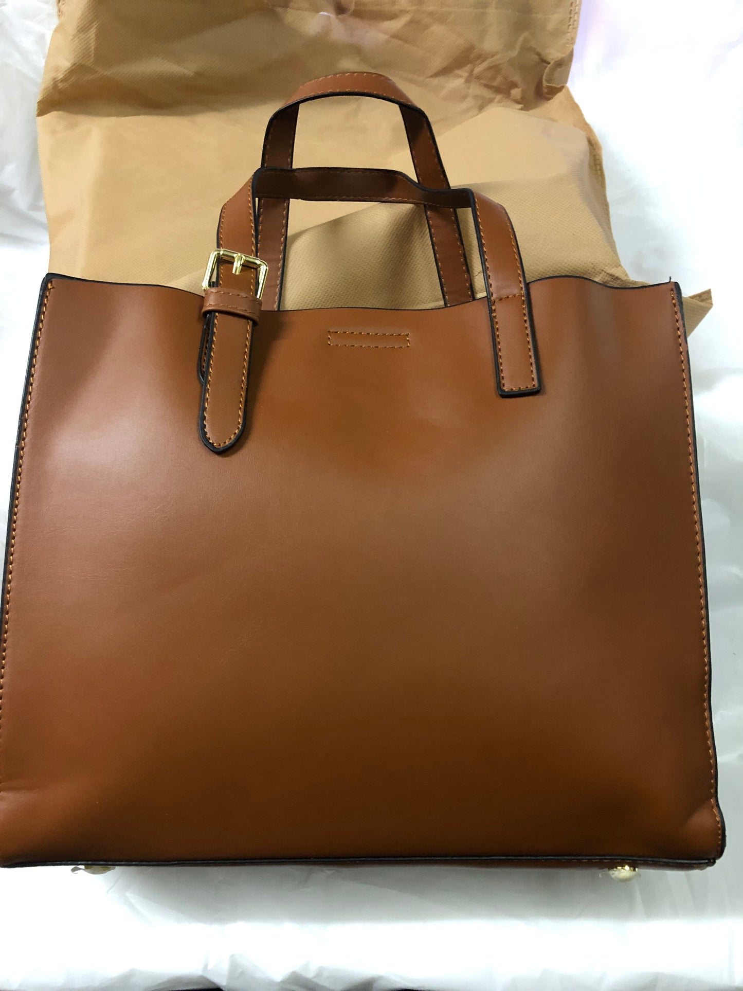 Woman 2 In 1 Snake Skin Leather Bag Color Brown "New Arrival"