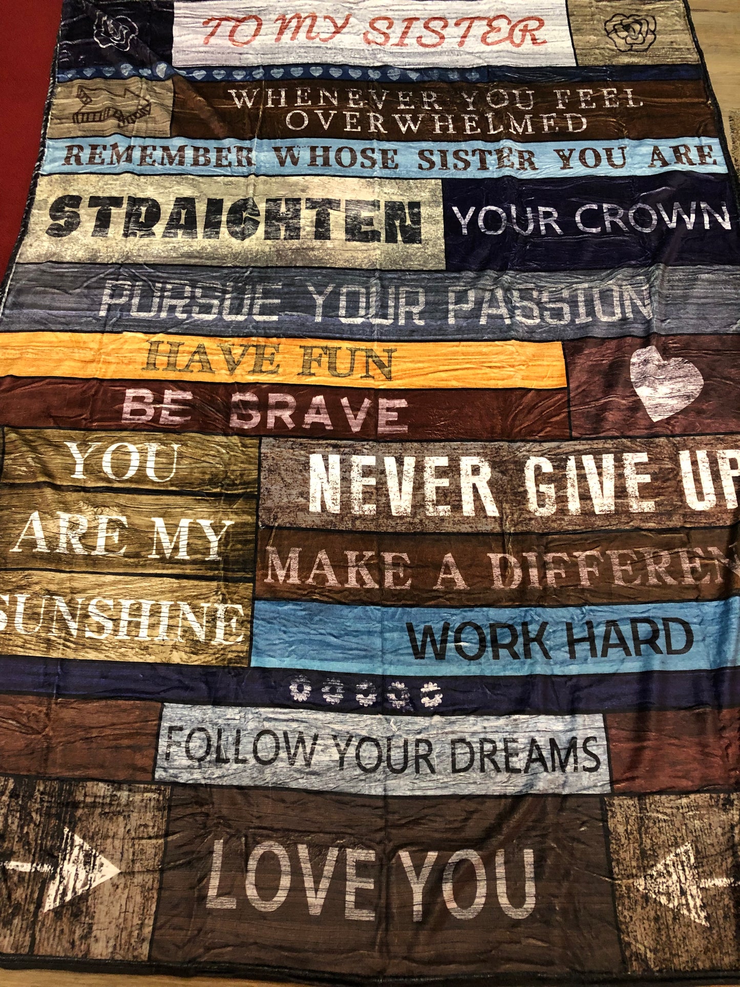 Great Christmas Gift" Embroidered Blanket For Your Sis. Size 80x60 "New Arrival"