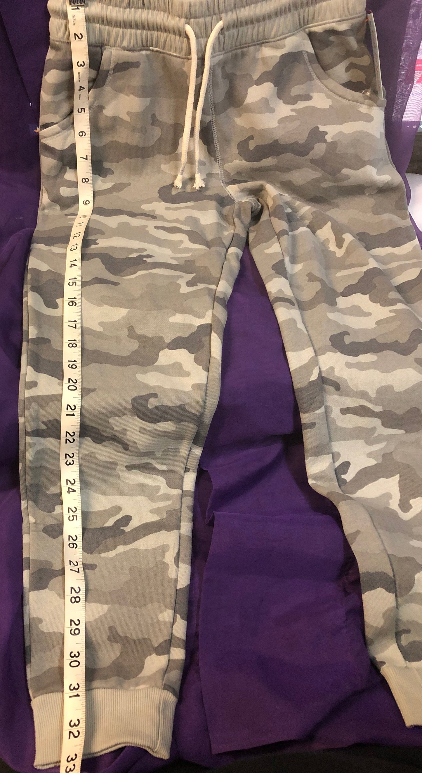 Boys/Girls Unisex Camo Pants Size L (10/12) "New Arrival" Elastic Wastband