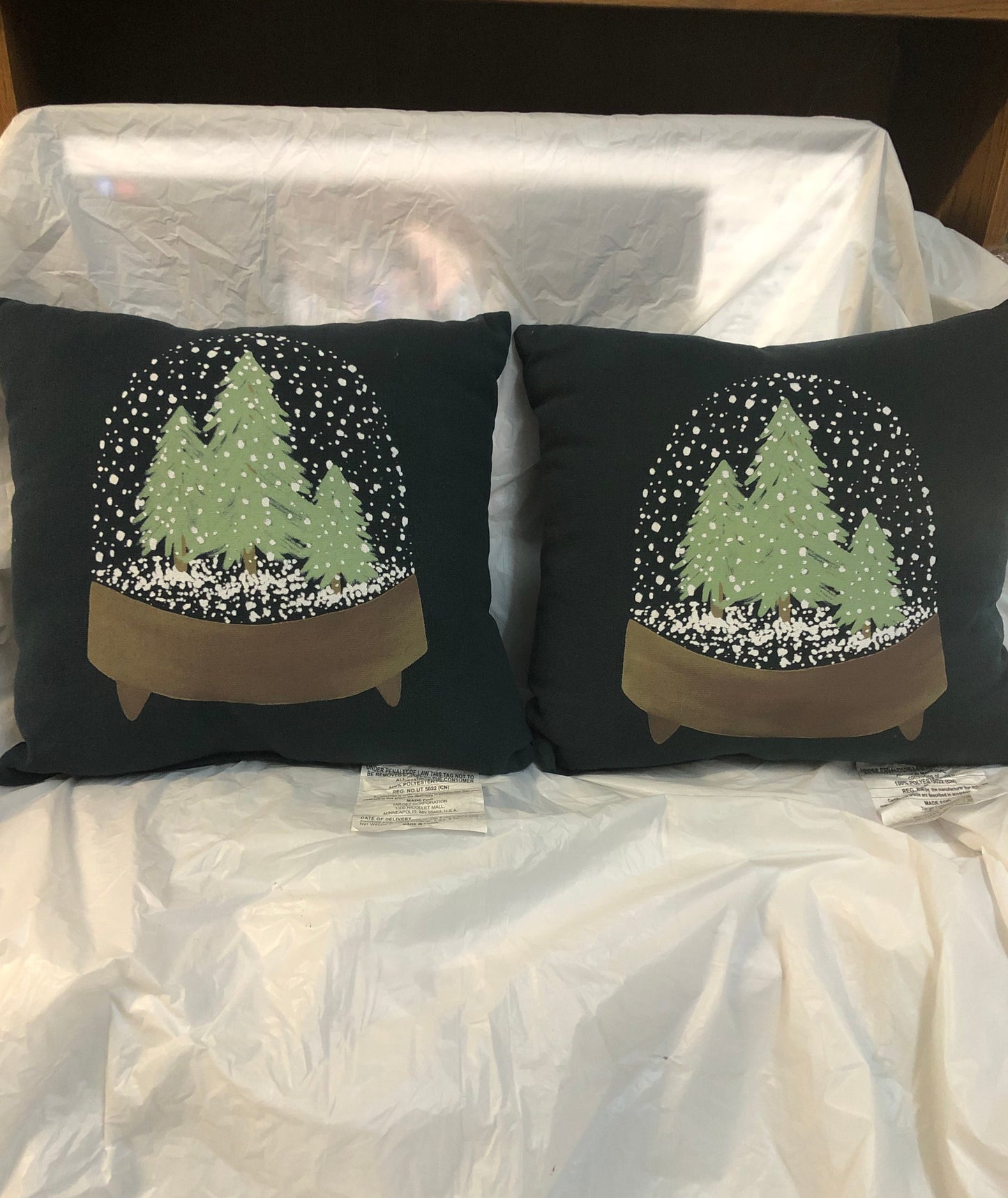 ChristmasThrow Pillow Embroided Snow Look @ 17.00 Ea.Only 4 Left "New Arrival"