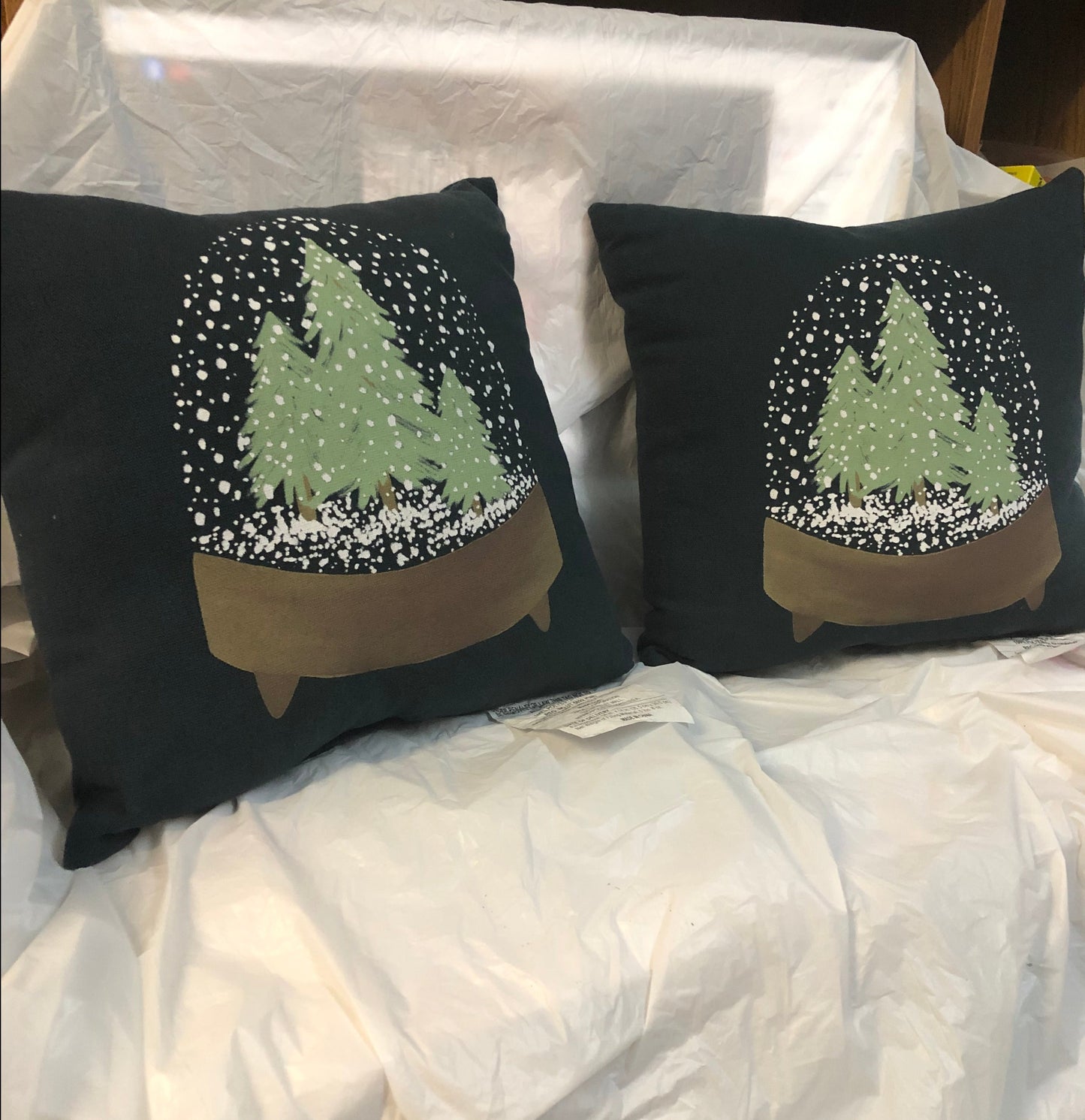 ChristmasThrow Pillow Embroided Snow Look @ 17.00 Ea.Only 4 Left "New Arrival"