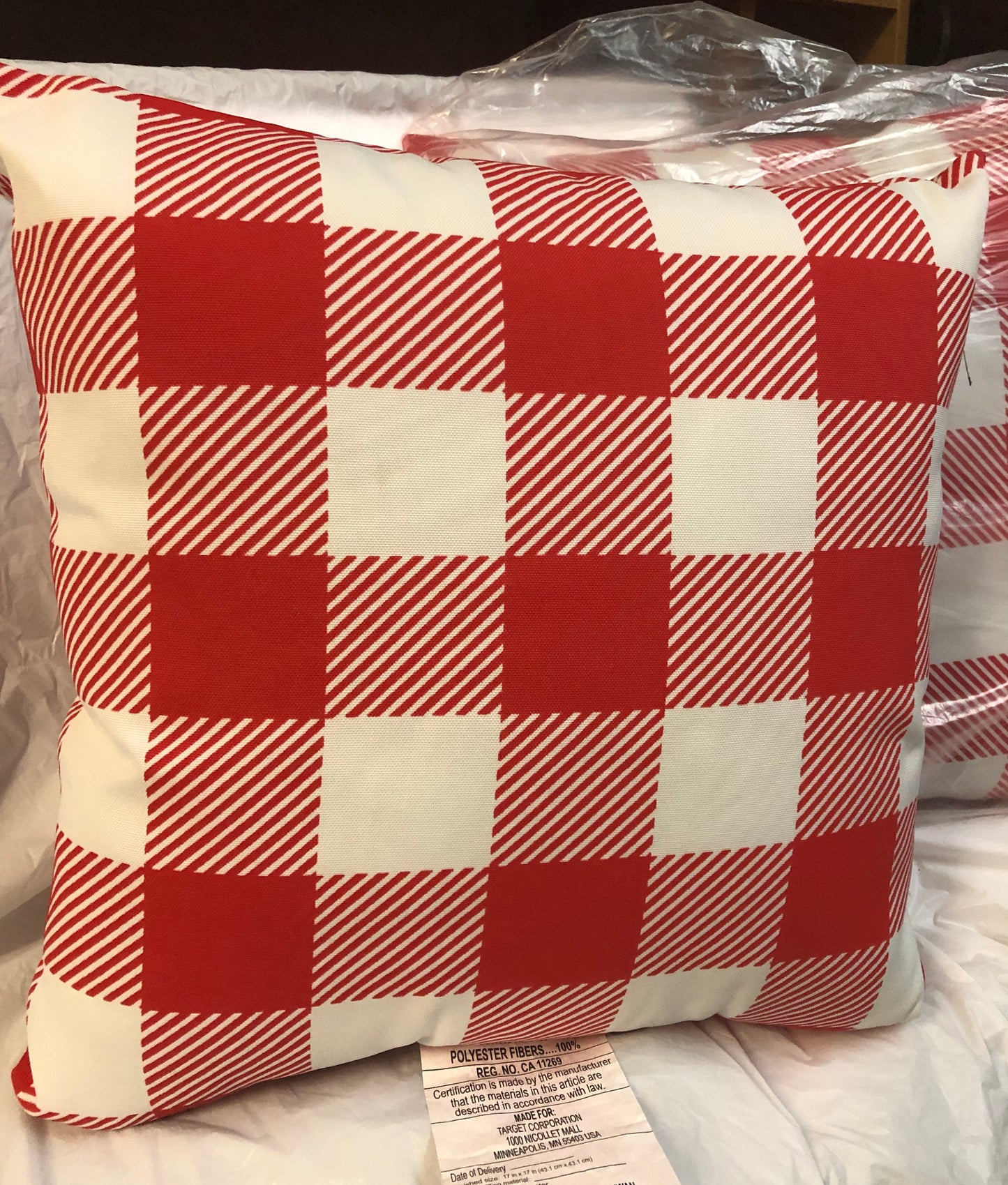 Red/White Christmas Pillow @20.00Ea.Indoor/OutDoor 'New Arrival' Only 4 Left