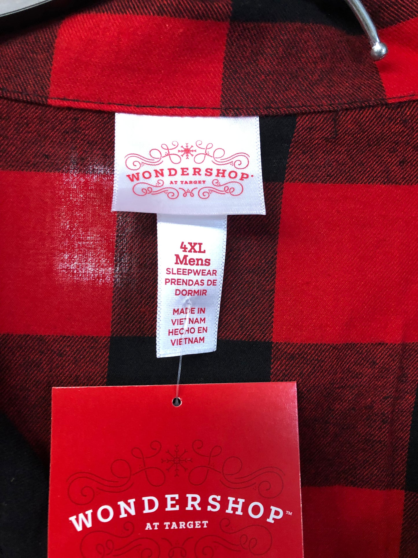 Men Pajama Set Color Red/Blk. Color Block Plaid Size 4XL Big Men "New Arrival"