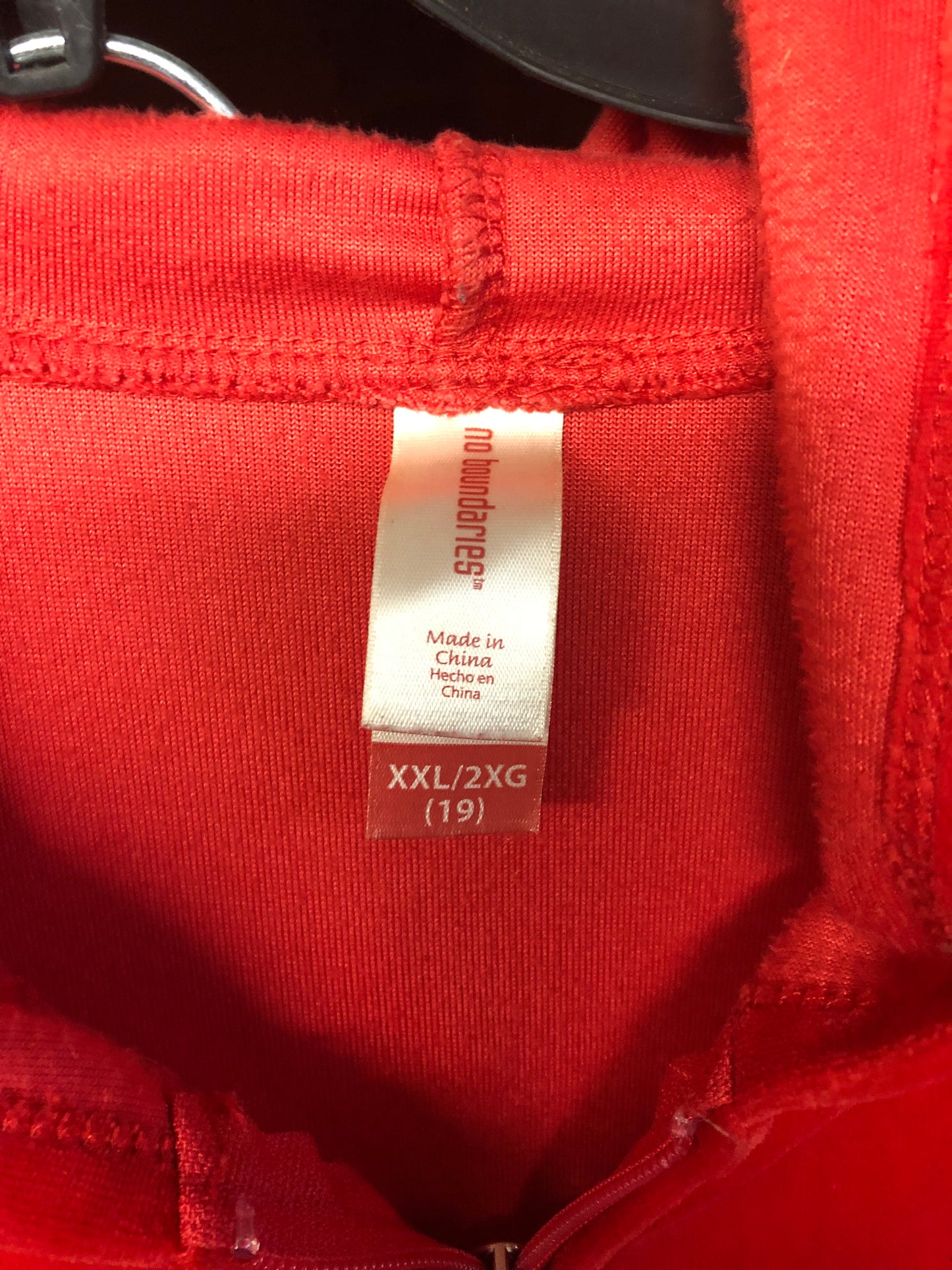 Woman 2 pic.Jogger Set Zipper Front Hoodie With pockets Size 2XL Color Red Raver