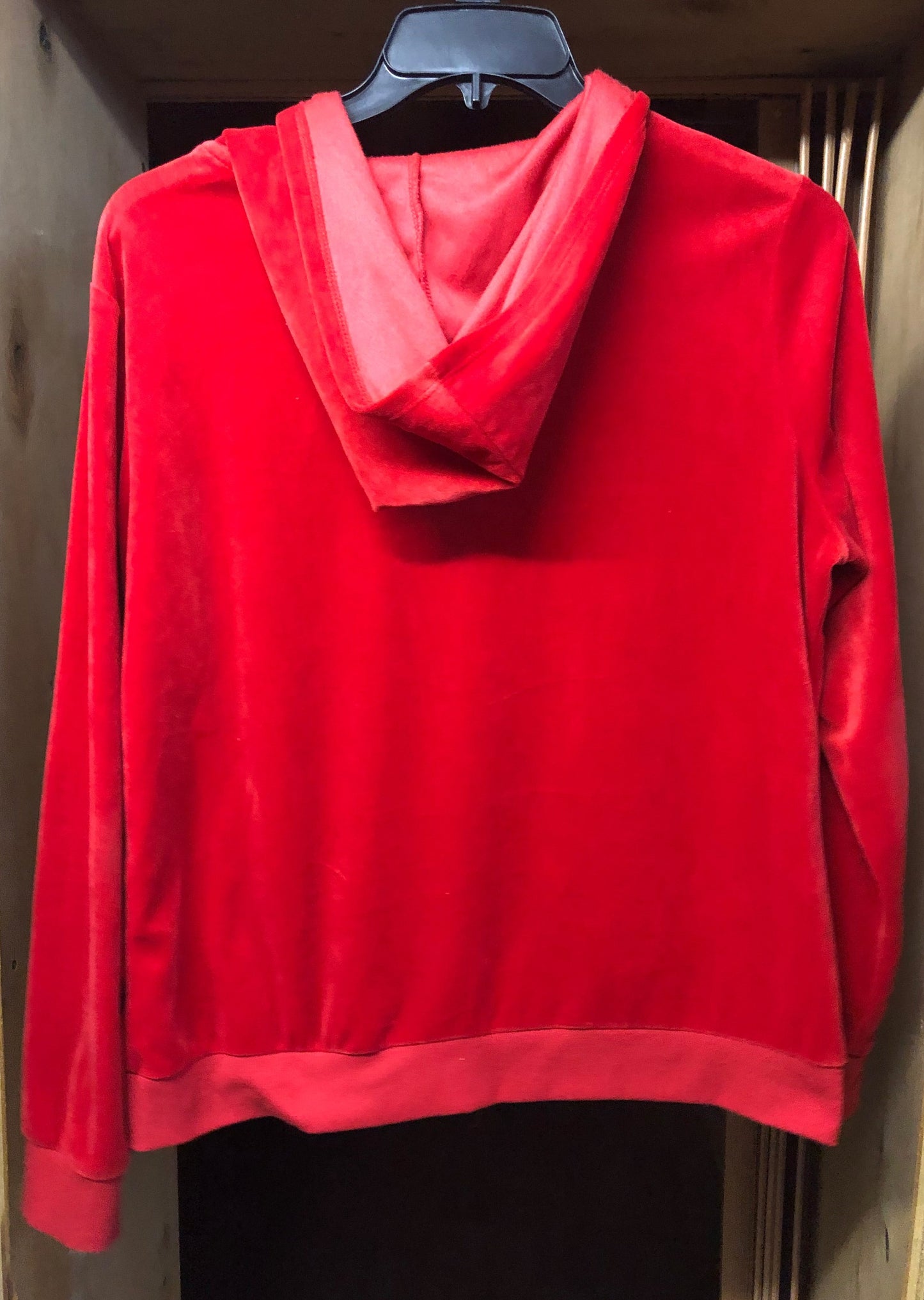 Woman 2 pic.Jogger Set Zipper Front Hoodie With pockets Size 2XL Color Red Raver