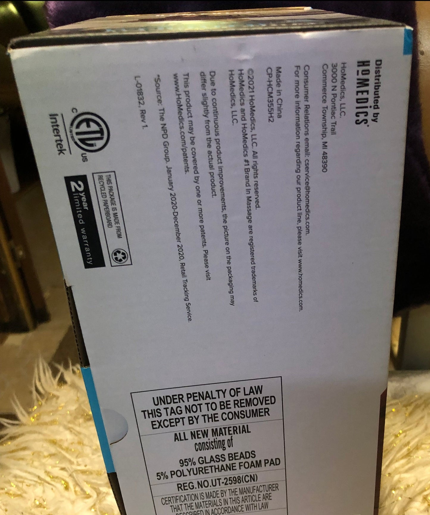 Homedics Weighted Massage Warp With Soothing Heat "New Arrival" (SOLD OUT)