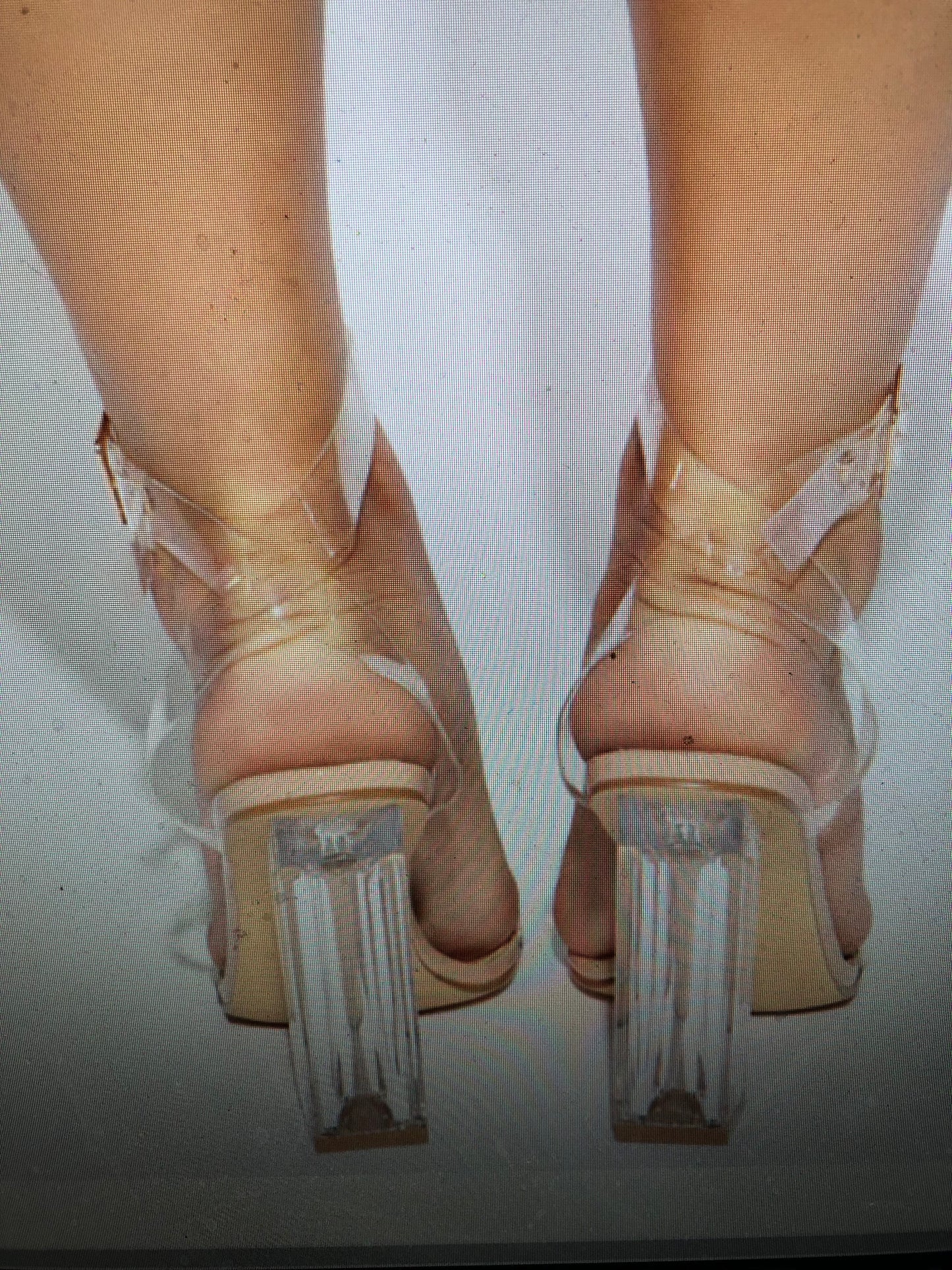 Woman Glass Slipper Transparent Clear Straps Size 10 New With Box
