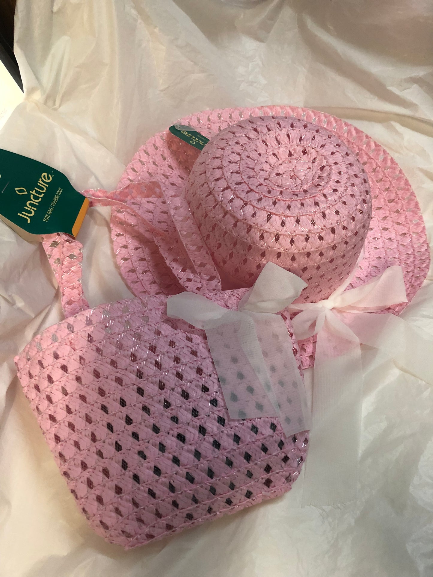 Girls Easter Dress Up Hat And Purse Set Color Pink "New Arrival"