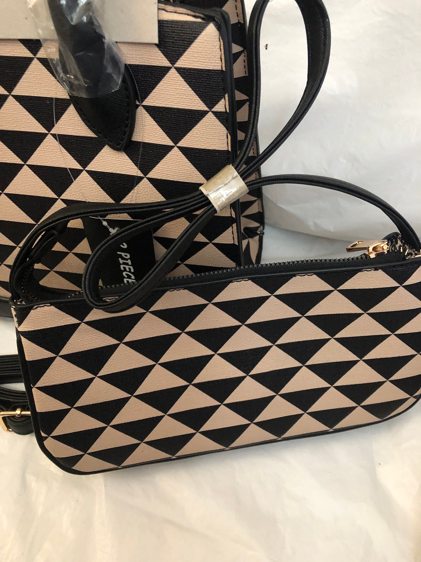Woman 2Piece Tote/Crossbody Bag ColorMulticolor Brown "New Arrival"Vegan Approved
