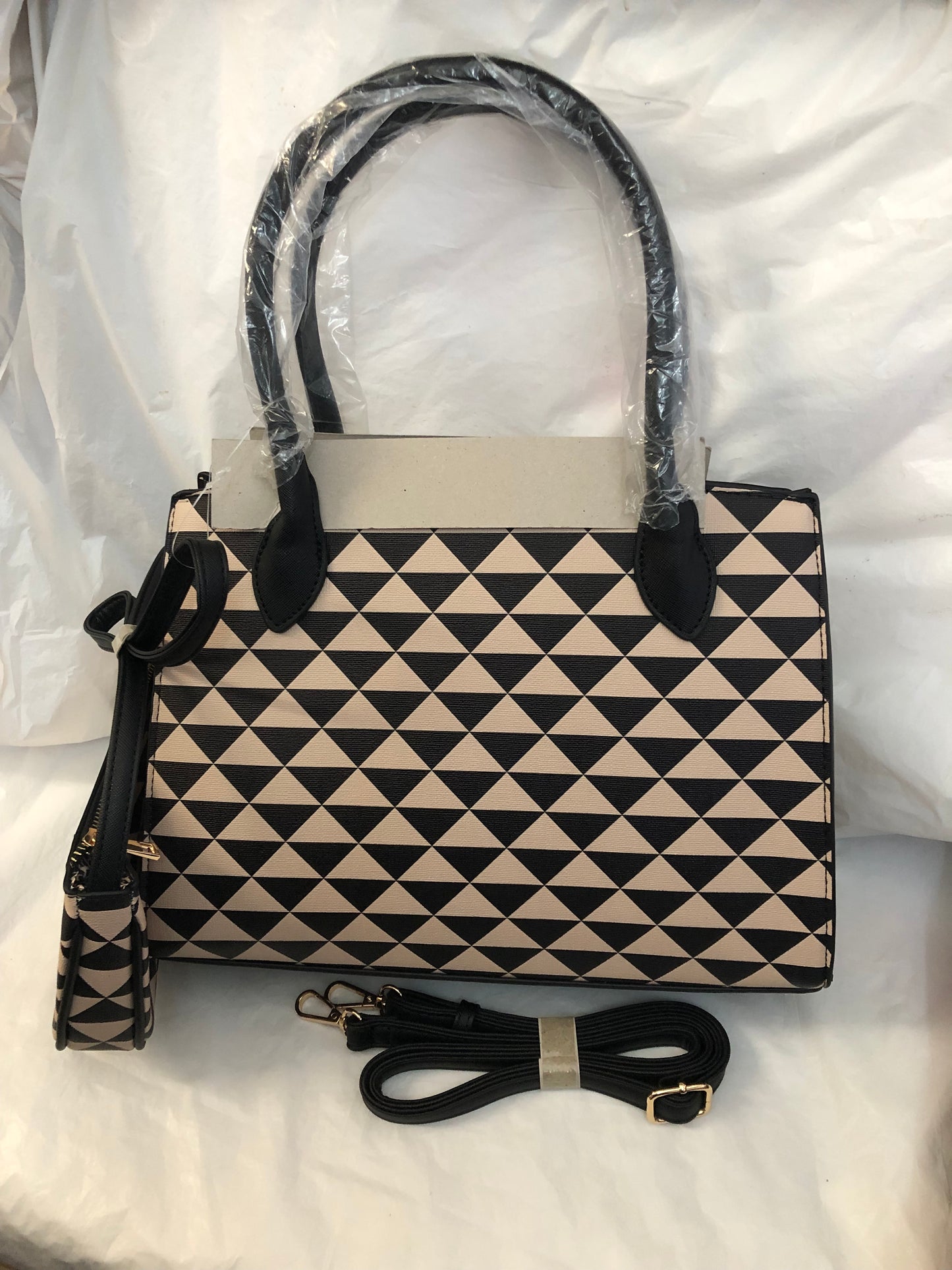 Woman 2Piece Tote/Crossbody Bag ColorMulticolor Brown "New Arrival"Vegan Approved