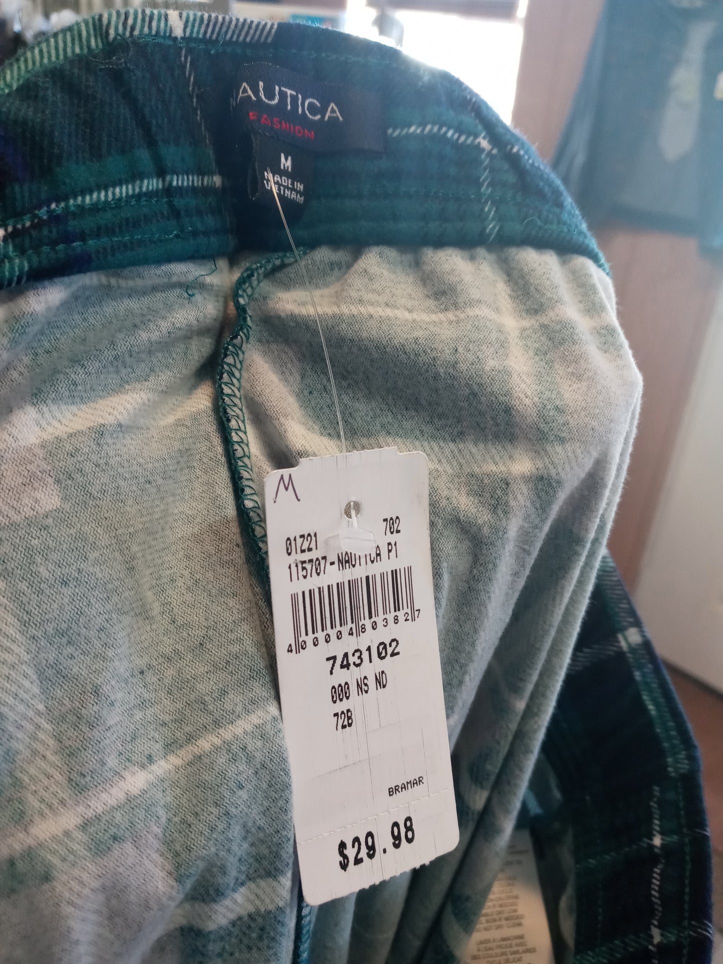 Men Lounge Sleepwear Pants By Nautica Color Green Multicolor Size M