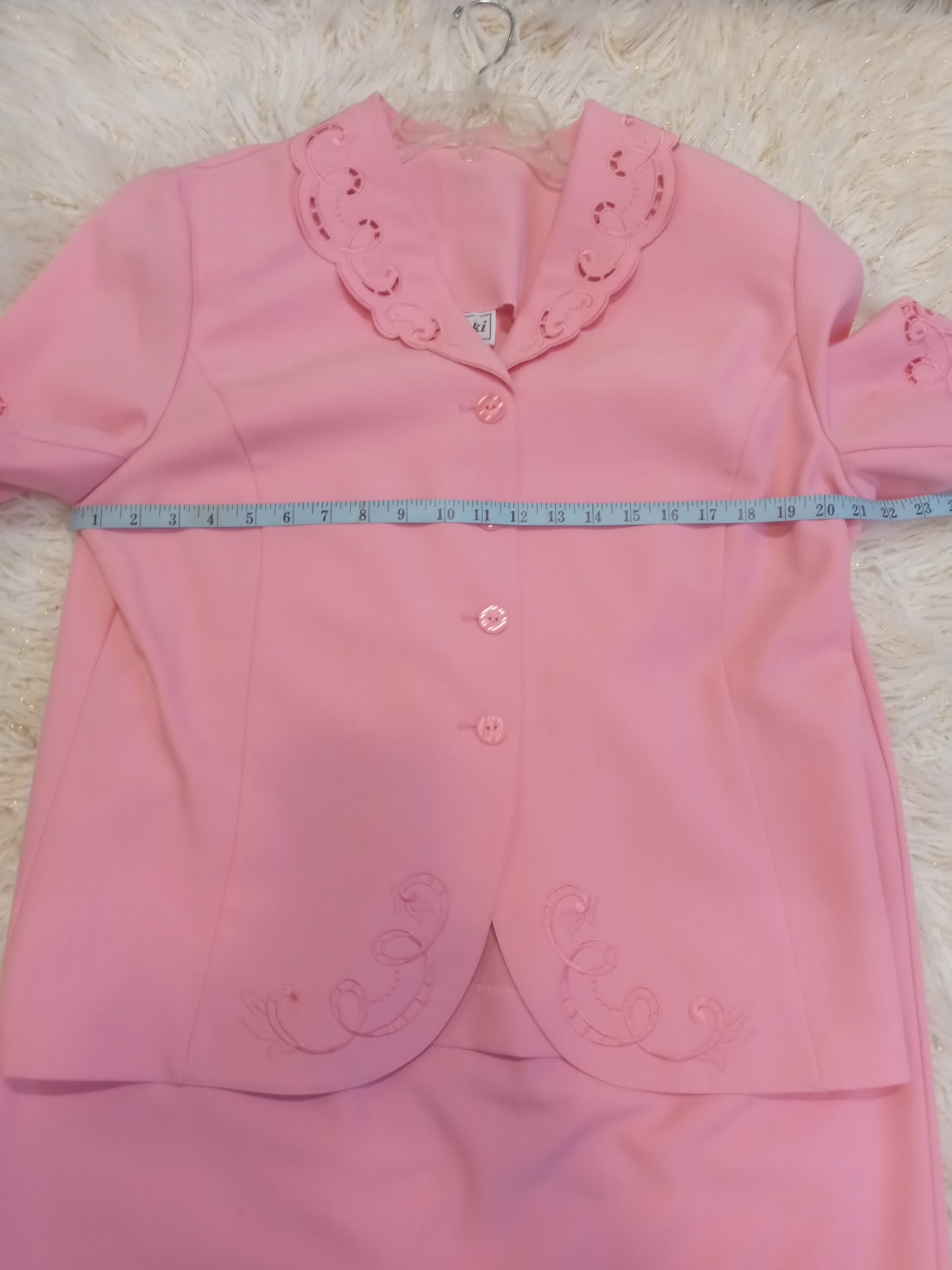 Woman 2Pc Jacket And Skirt Set Size 16 Color Pink/Peach By:Nikki (Shoes Sold Separately)