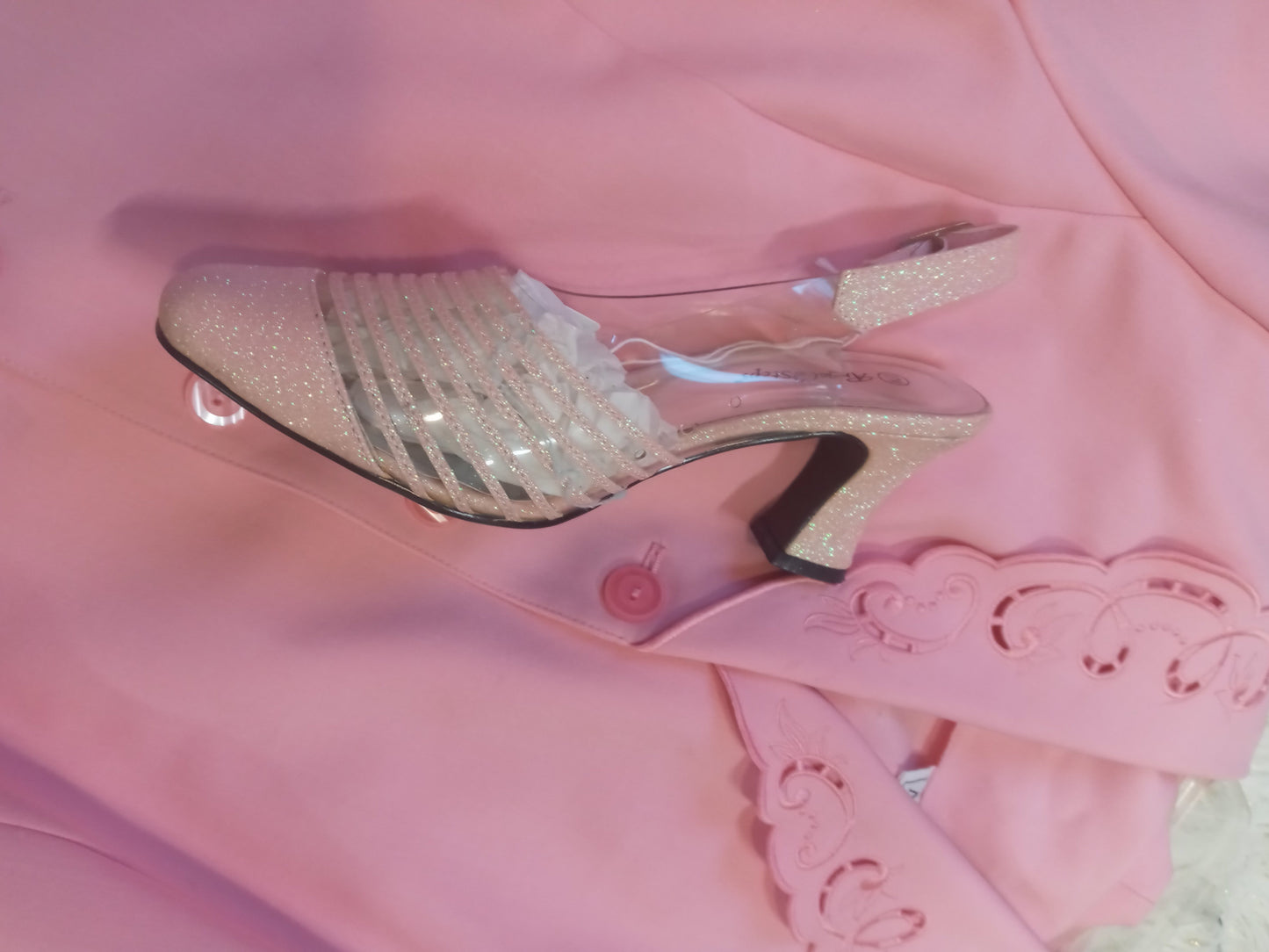 Woman 2Pc Jacket And Skirt Set Size 16 Color Pink/Peach By:Nikki (Shoes Sold Separately)
