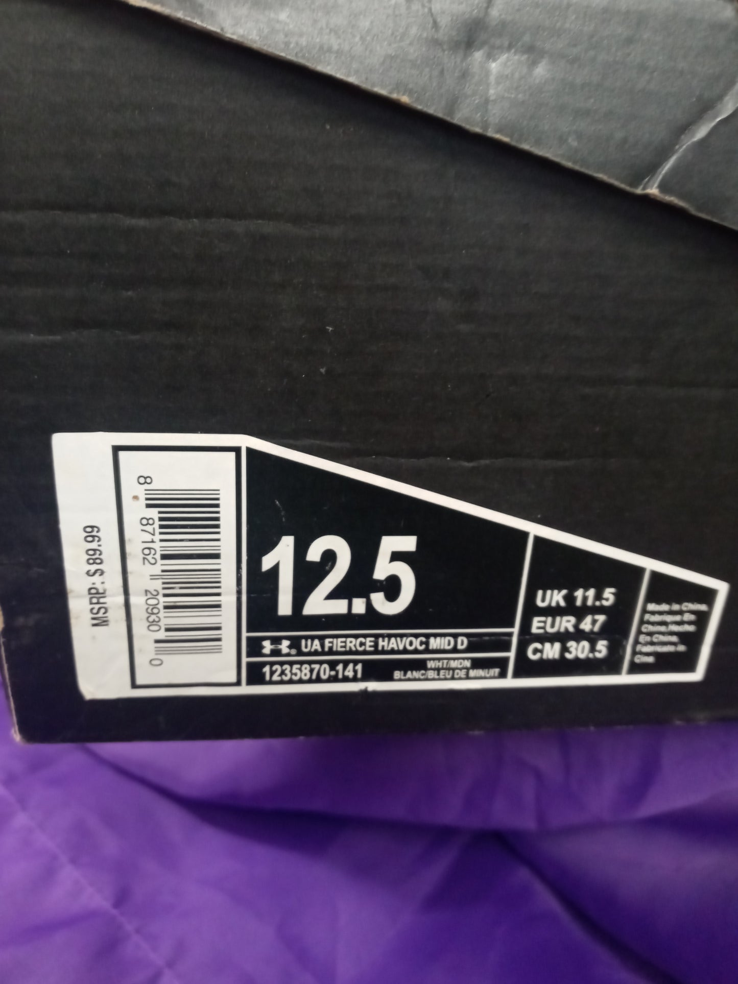 Football Cleats Under Armour Size 12.5 Color White/Blue "New Arrival" It's Football Season