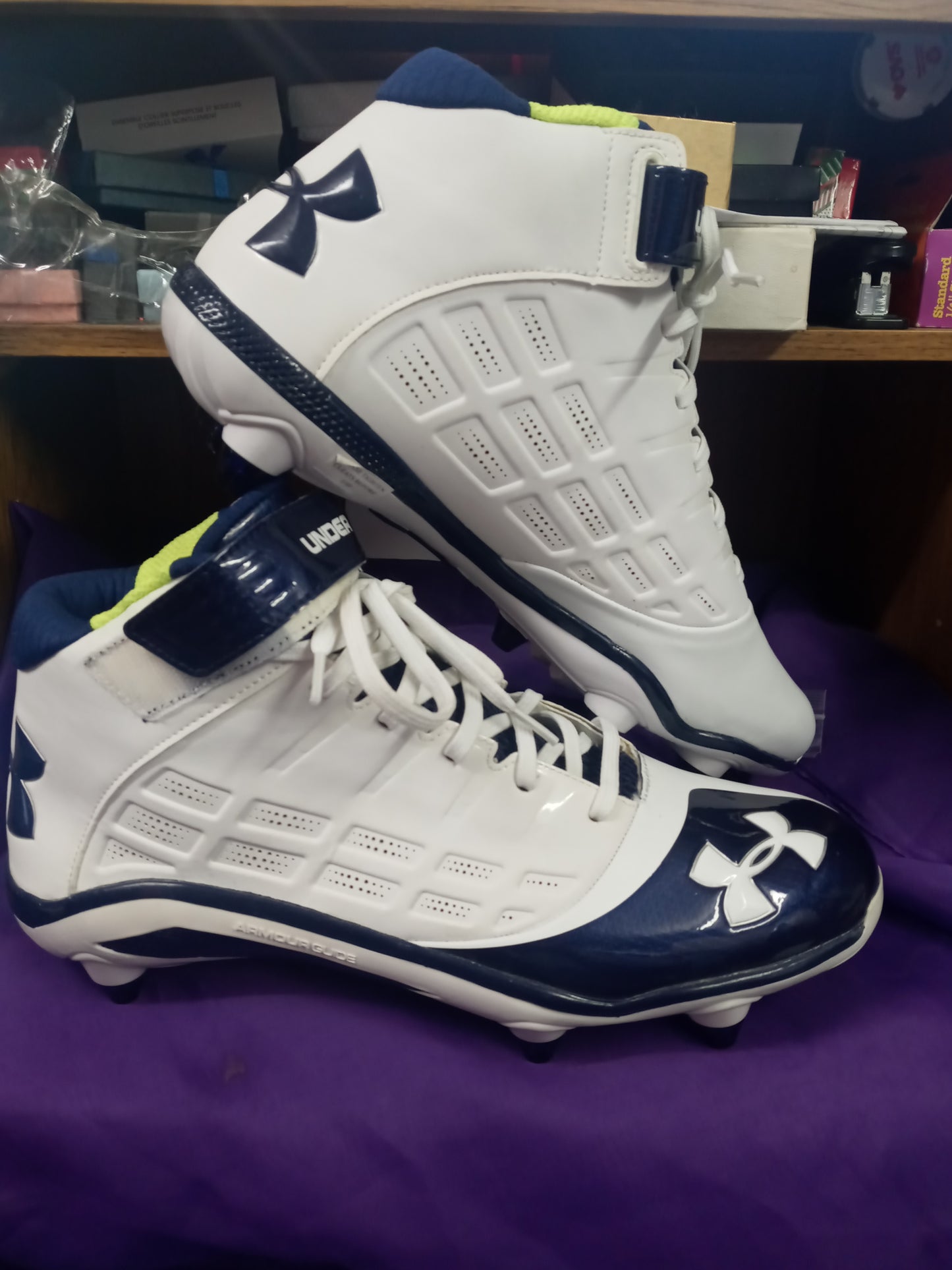 Football Cleats Under Armour Size 12.5 Color White/Blue "New Arrival" It's Football Season