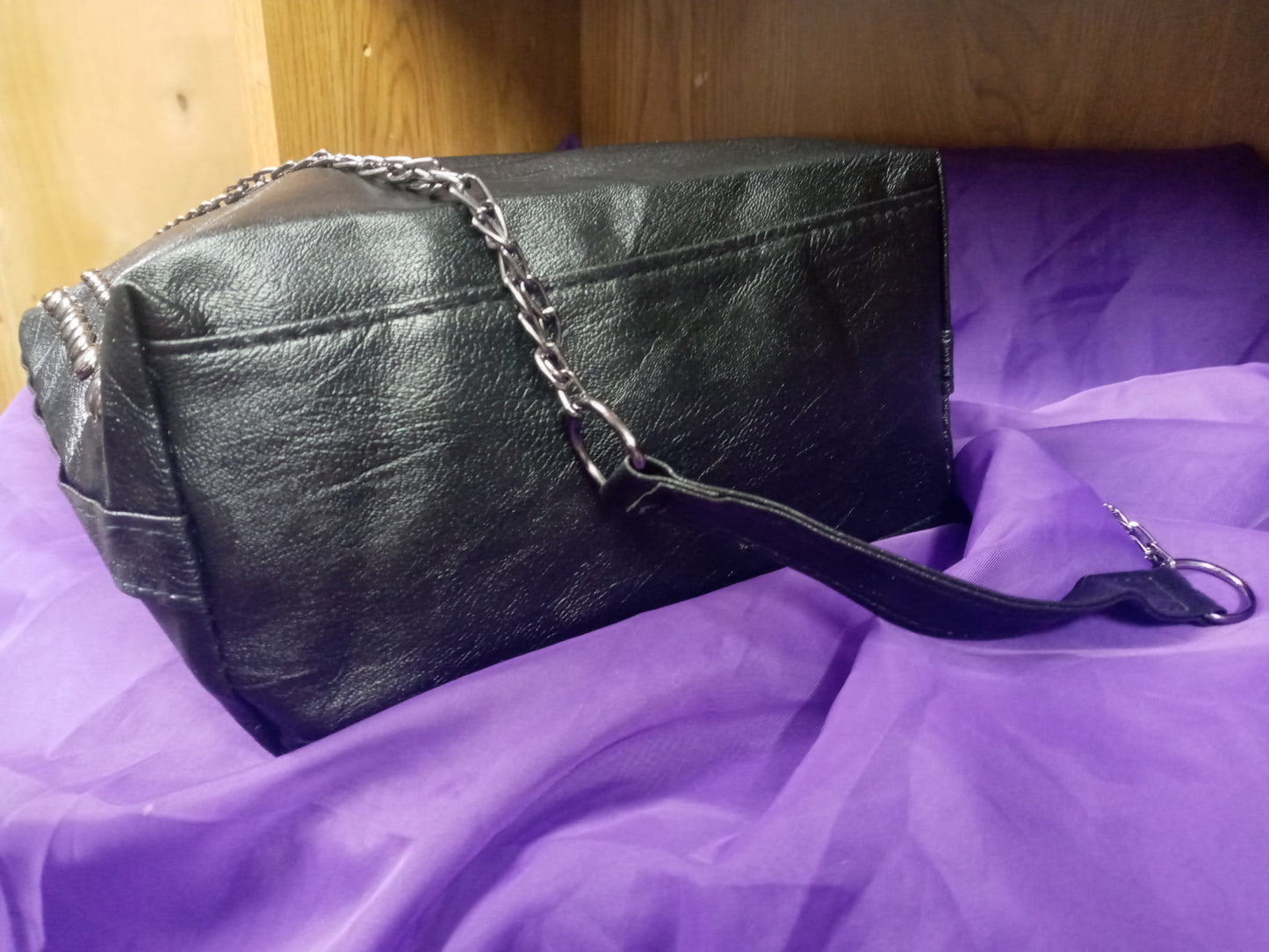 Woman Leather Studed Black Cross Body Bag "New Fall Arrival"
