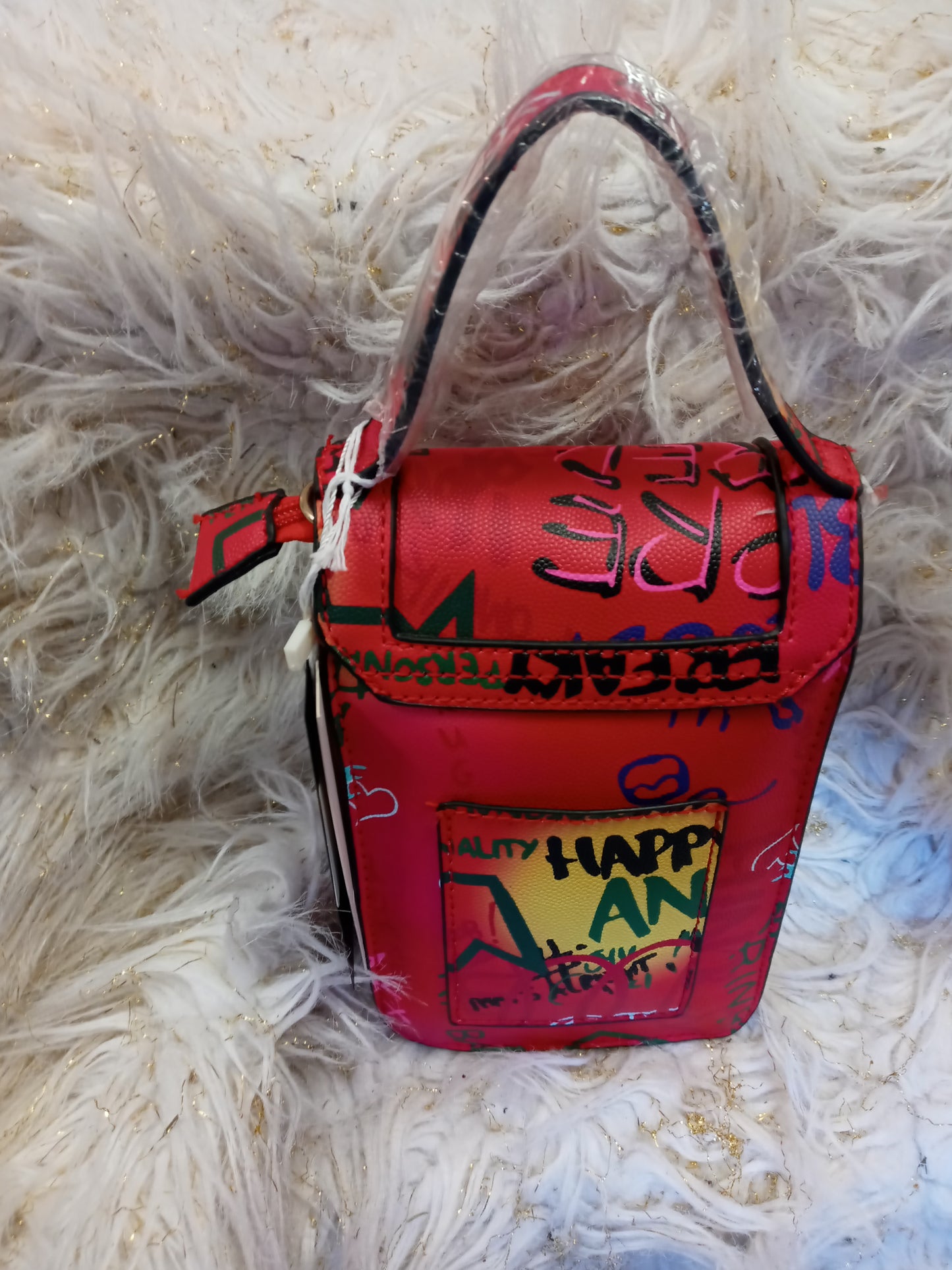 Woman Slides Size 9 Ingaro Sport/Graffiti Crossbody Vegan Bag, "Bundle Deal"