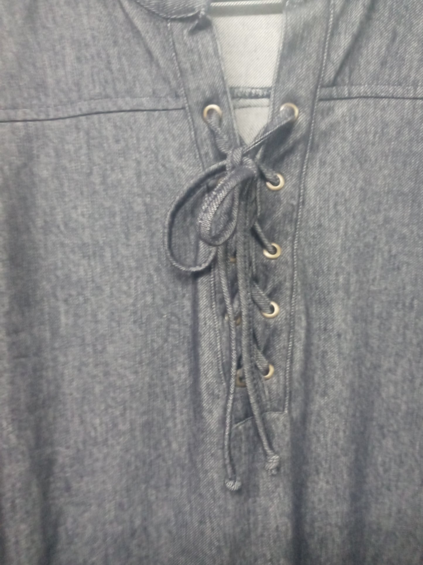 Ladies Soft Jean Dress Size XL Half Sleeve By:Bobbie &Brooks Lace Up Closure"New Fall Arrival"