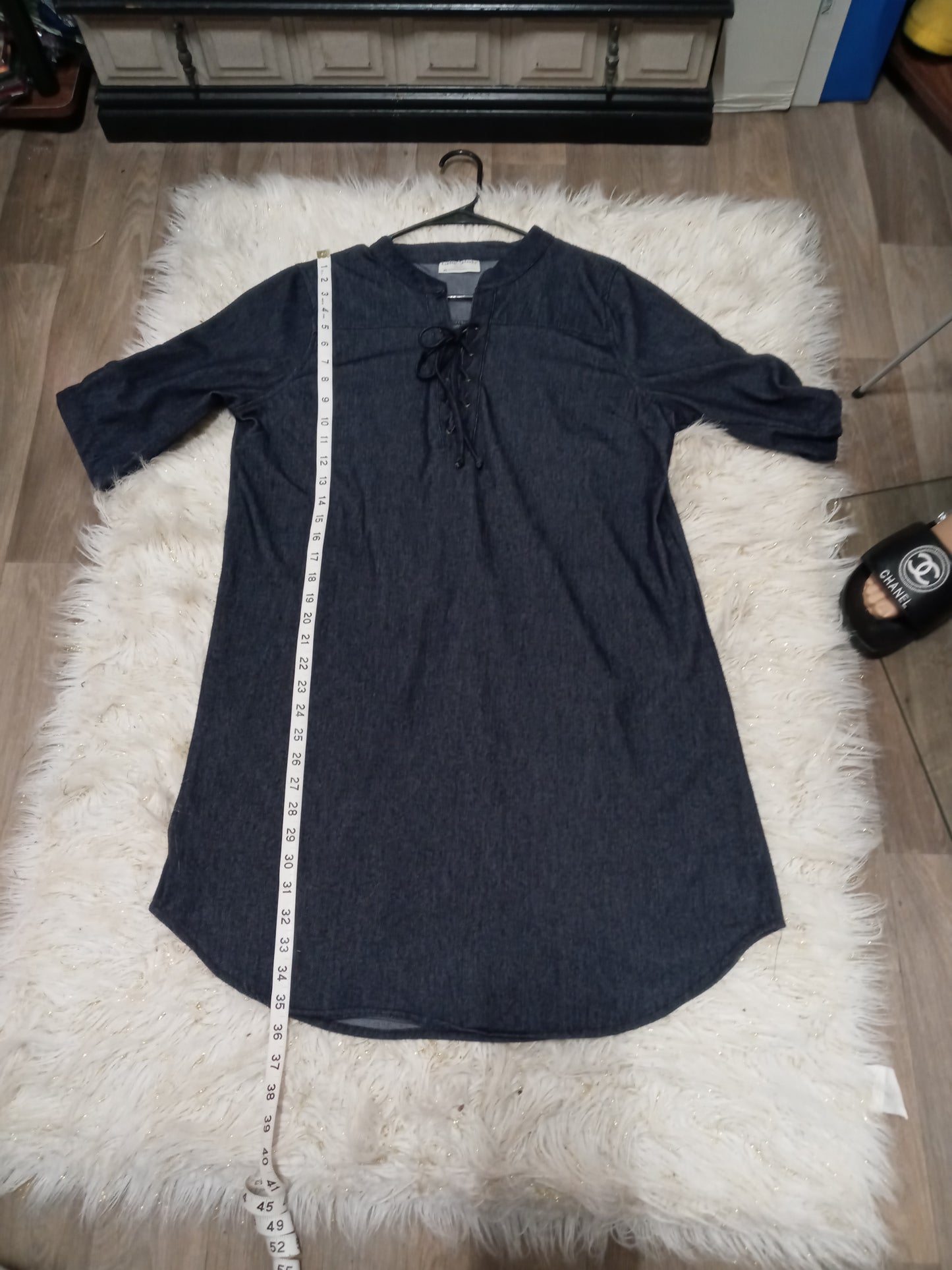 Ladies Soft Jean Dress Size XL Half Sleeve By:Bobbie &Brooks Lace Up Closure"New Fall Arrival"