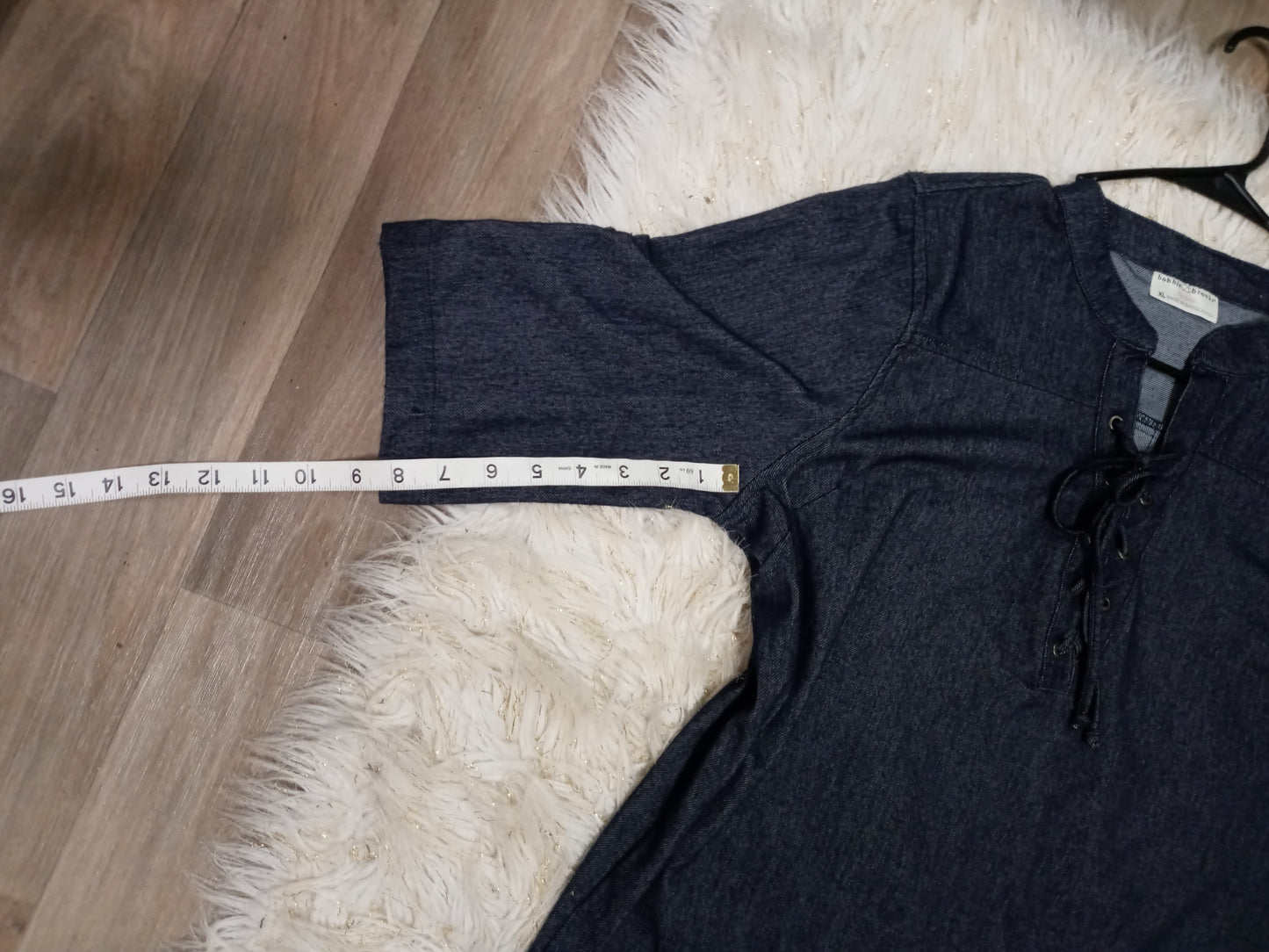 Ladies Soft Jean Dress Size XL Half Sleeve By:Bobbie &Brooks Lace Up Closure"New Fall Arrival"