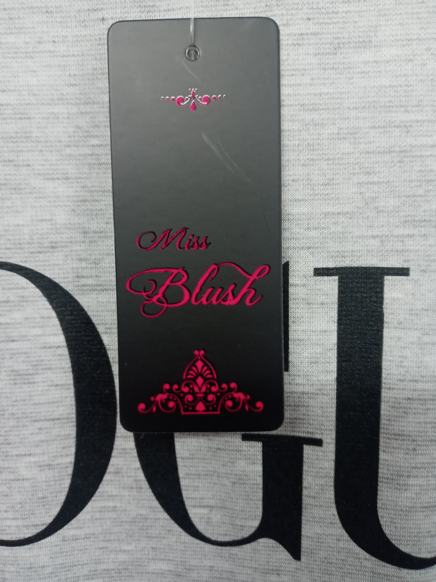 Woman 2 Piece Jogger Set By: Miss Blush Size 14 Color Gray/Blk Logo "Vogue" (SOLD OUT)