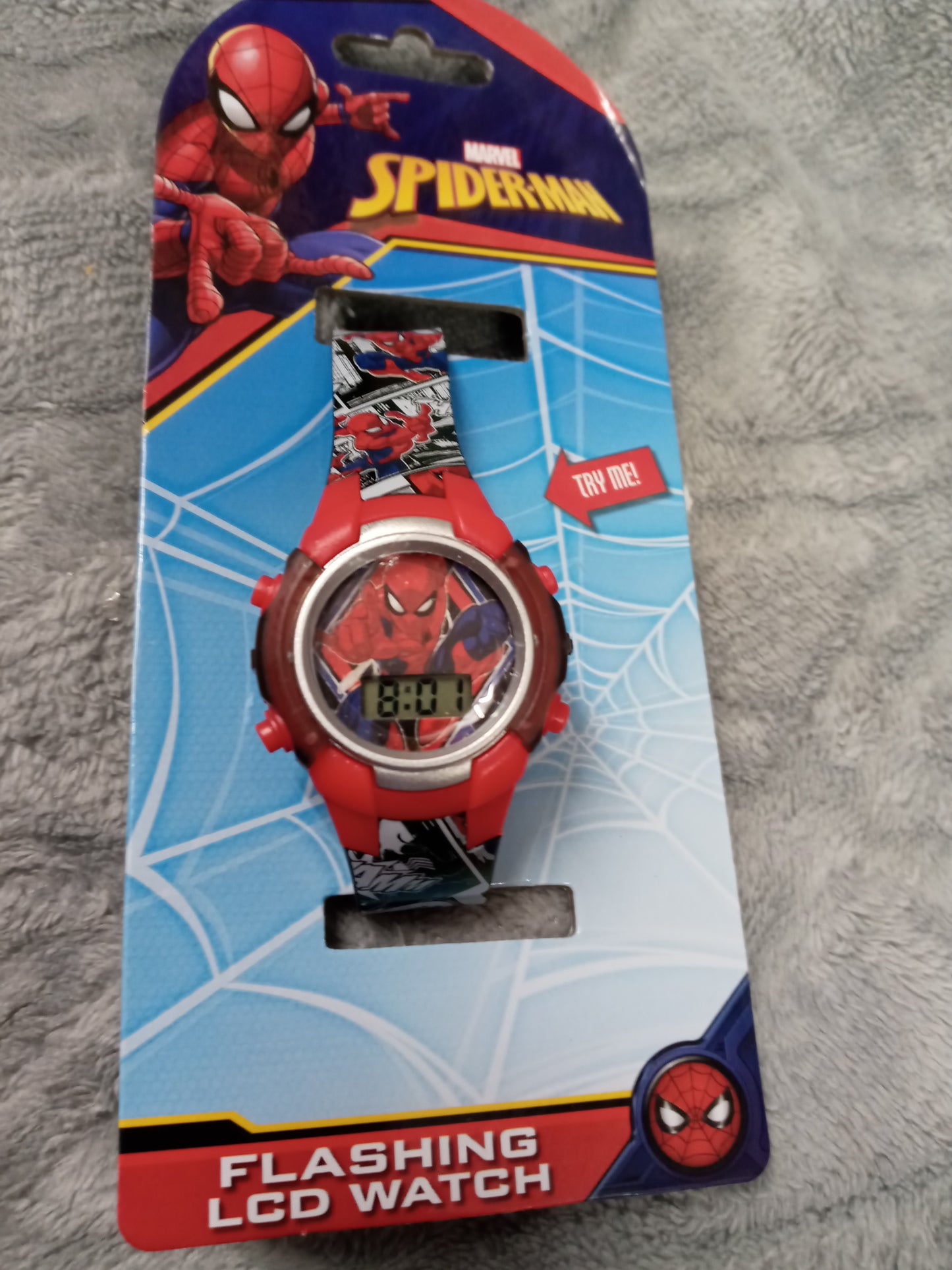 Marvel Spider-Man Round Face Flashing LCD Watch"New Arrival" (SOLD OUT) tHANKS FOR YOUR PURCHASE!