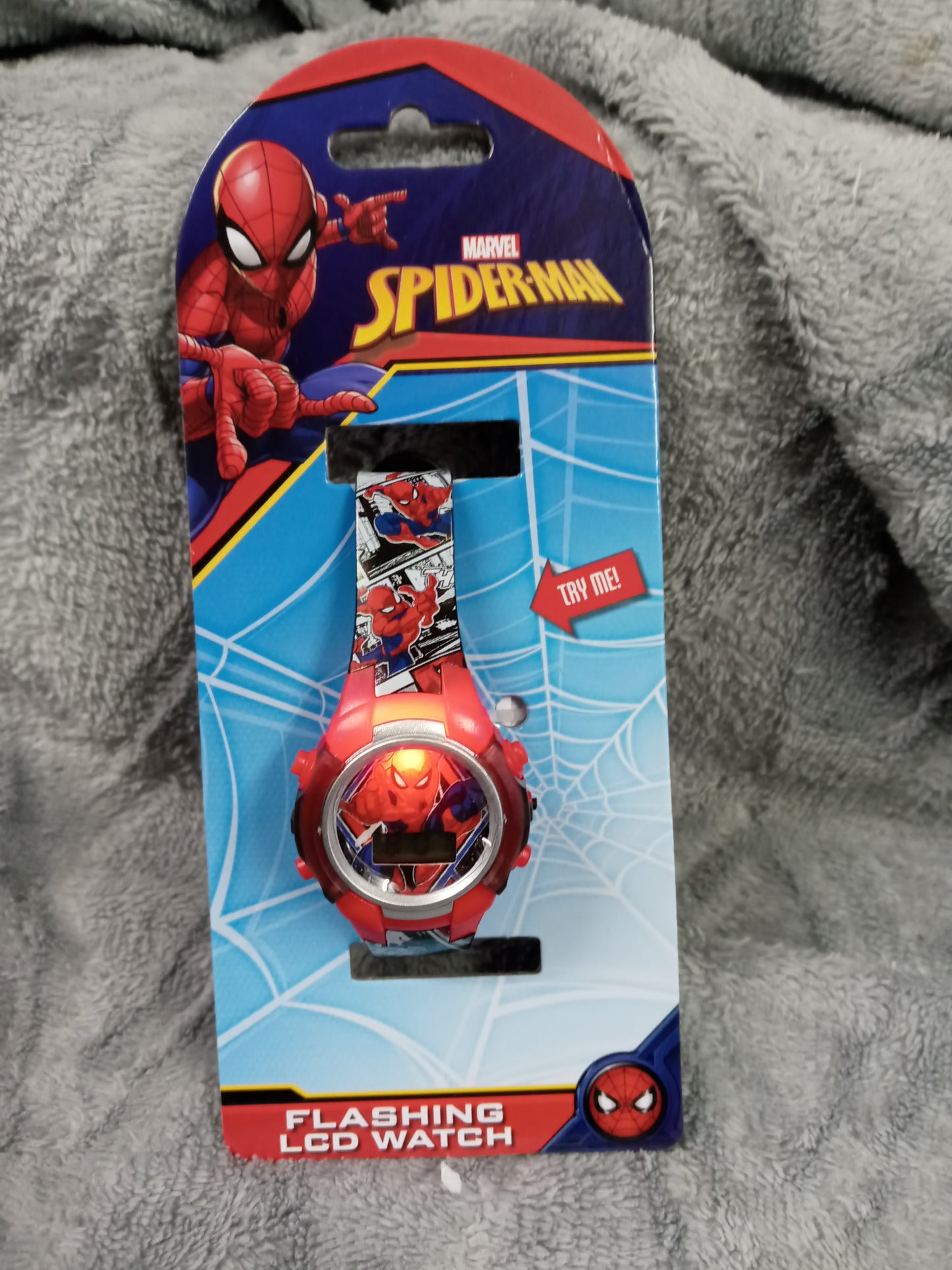 Marvel Spider-Man Round Face Flashing LCD Watch"New Arrival" (SOLD OUT) tHANKS FOR YOUR PURCHASE!