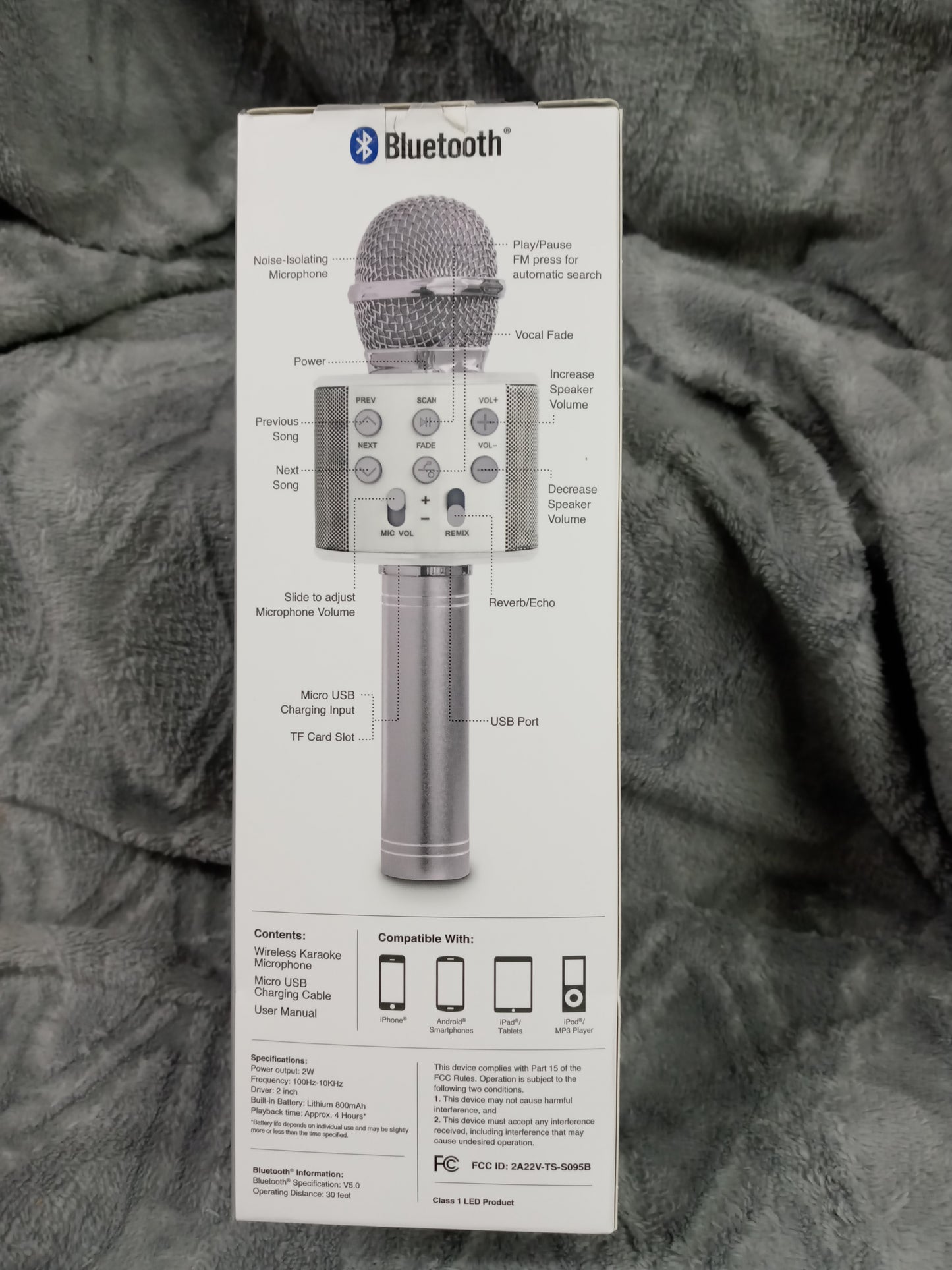 Bluetooth Tech Solutionn Dancing LED Karake Microphone Wireless"New Arrival"