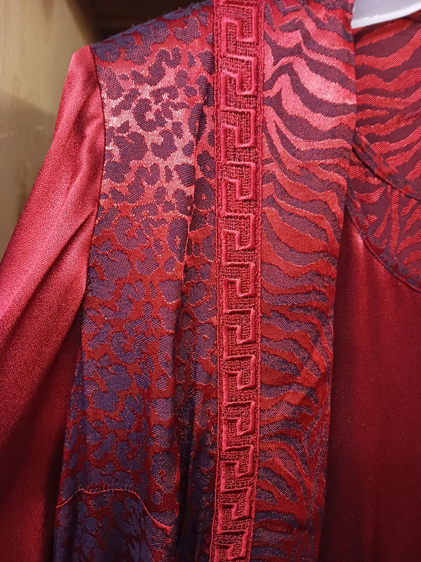Woman Dress 2 piece Dress Size 20 Color Royal Wine Jacquard Color Pattern"Christmas Ready"