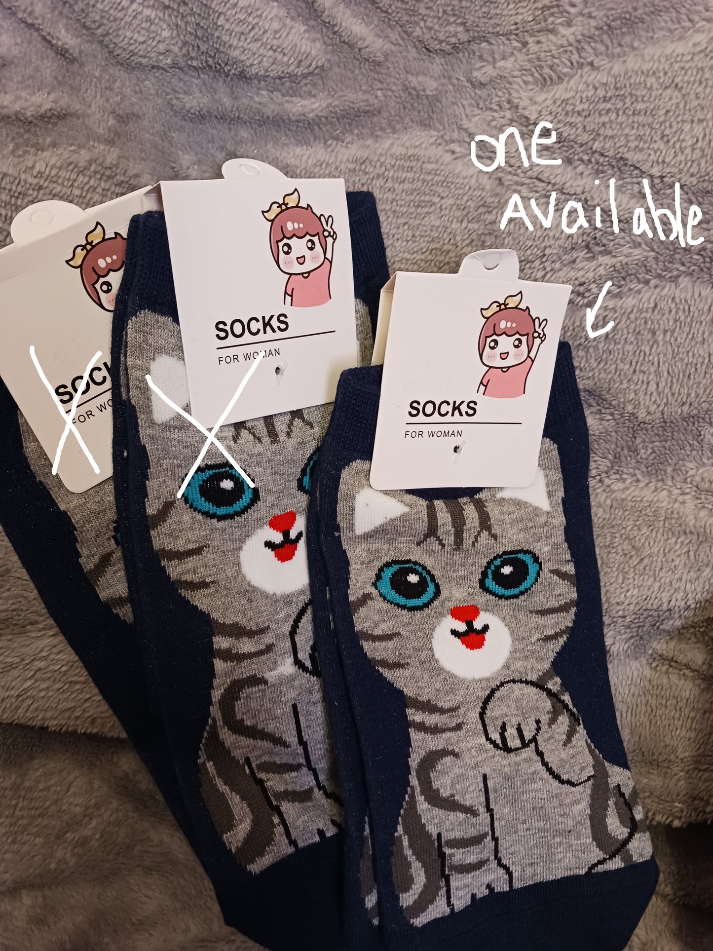 Woman Cat lover Socks "New Arrival"