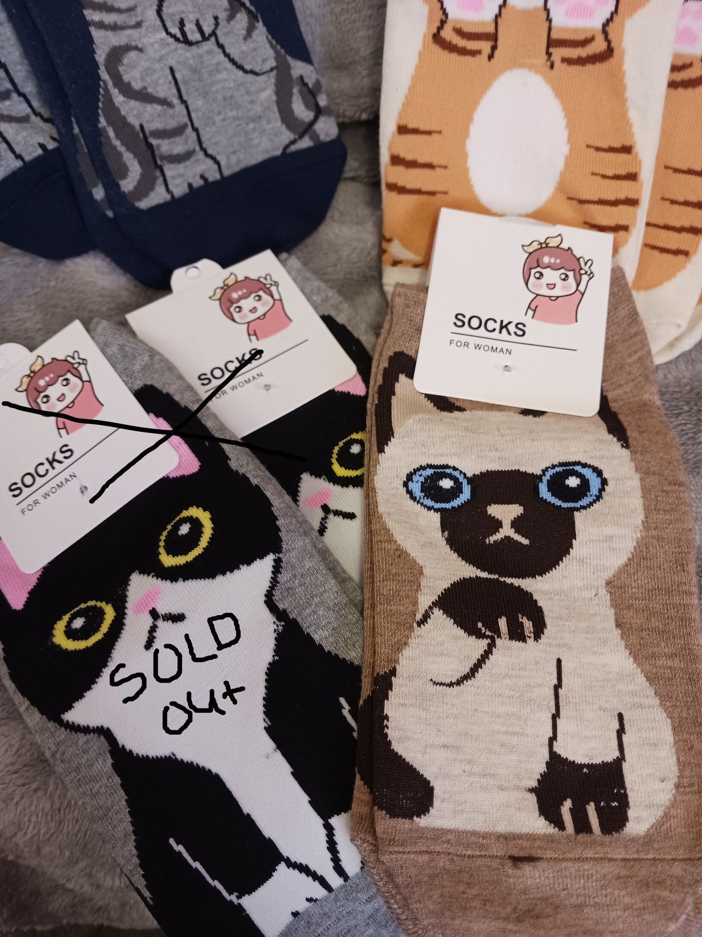 Woman Cat lover Socks "New Arrival"