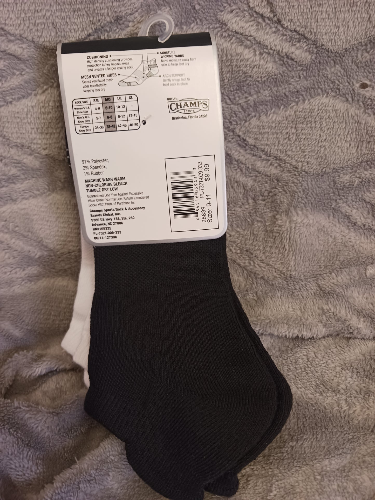 Men Performance Tab No Show Socks 3 Pair Pack, Size 9-11 "Great Father's Day Gift "SOLD OUT