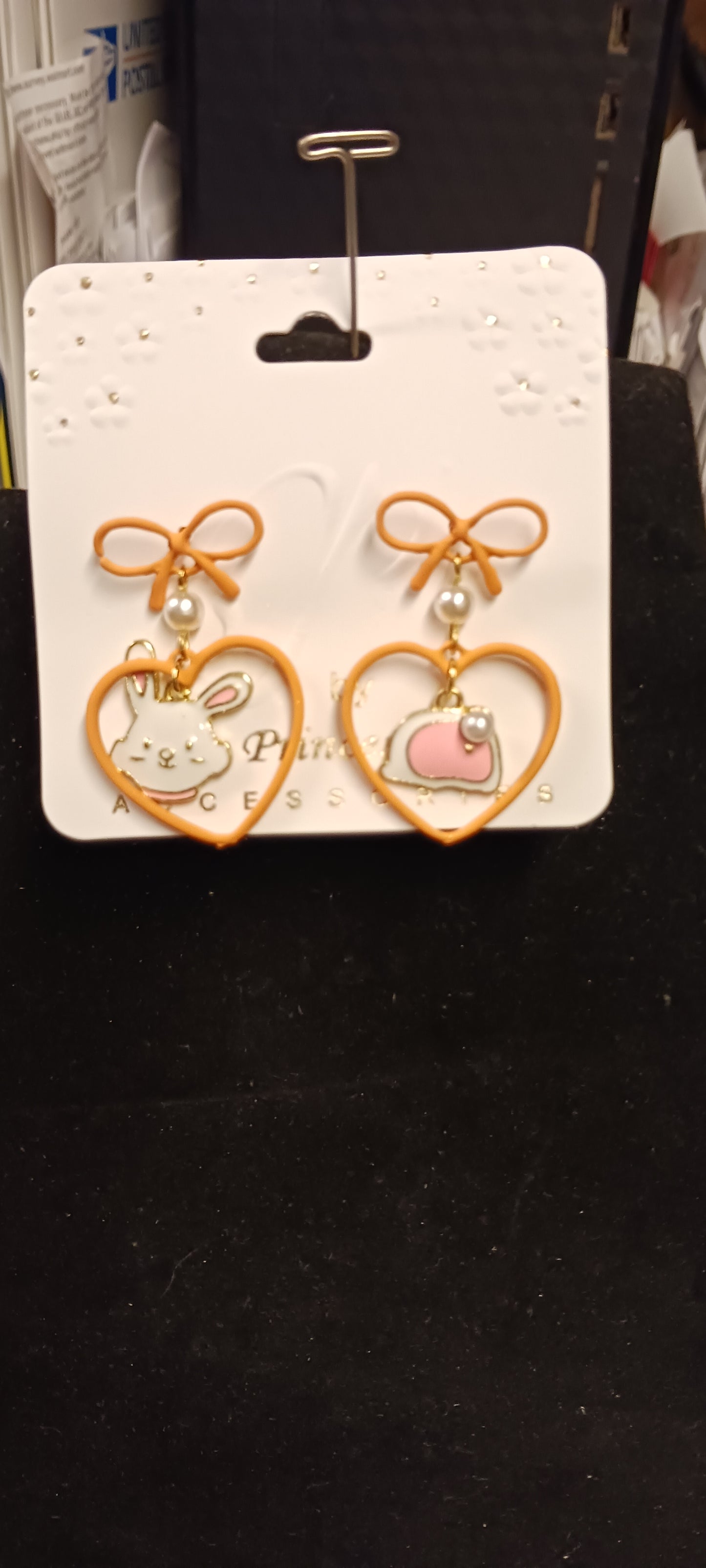 Girl Fashion Post Back Earrings Color: Orange "New Arrival" Just In Time For Easter